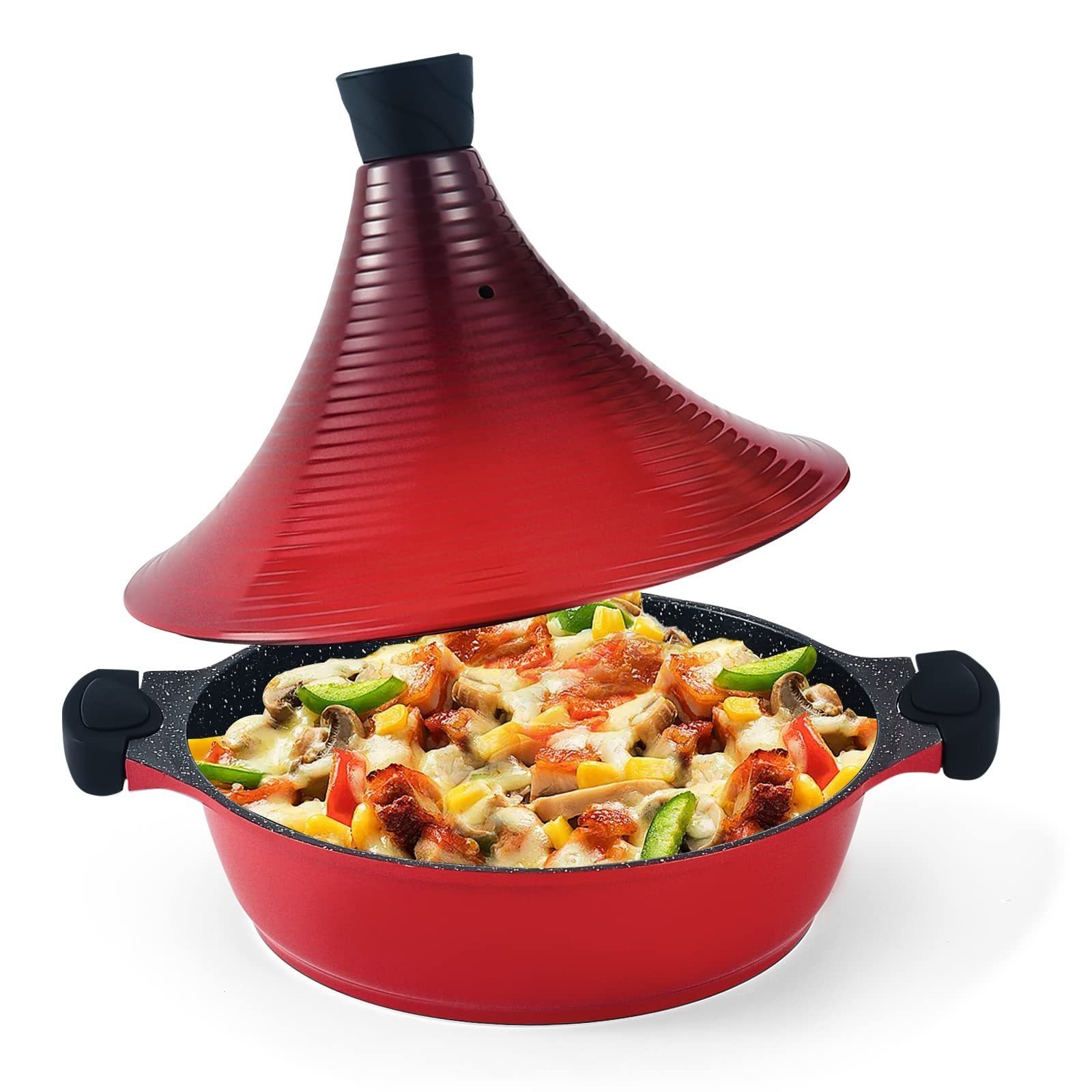 Scheffler Dampfgartopf Tajine Topf - Marokkanische Tagine Antihaftbeschichtung, Aluminium (Topf mit kegelförmigem Deckel), induktions