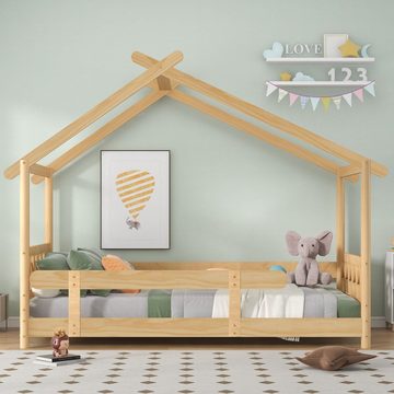 Flieks Hausbett Dream high, Schönes Kinderbett mit Rausfallschutz 200x90cm