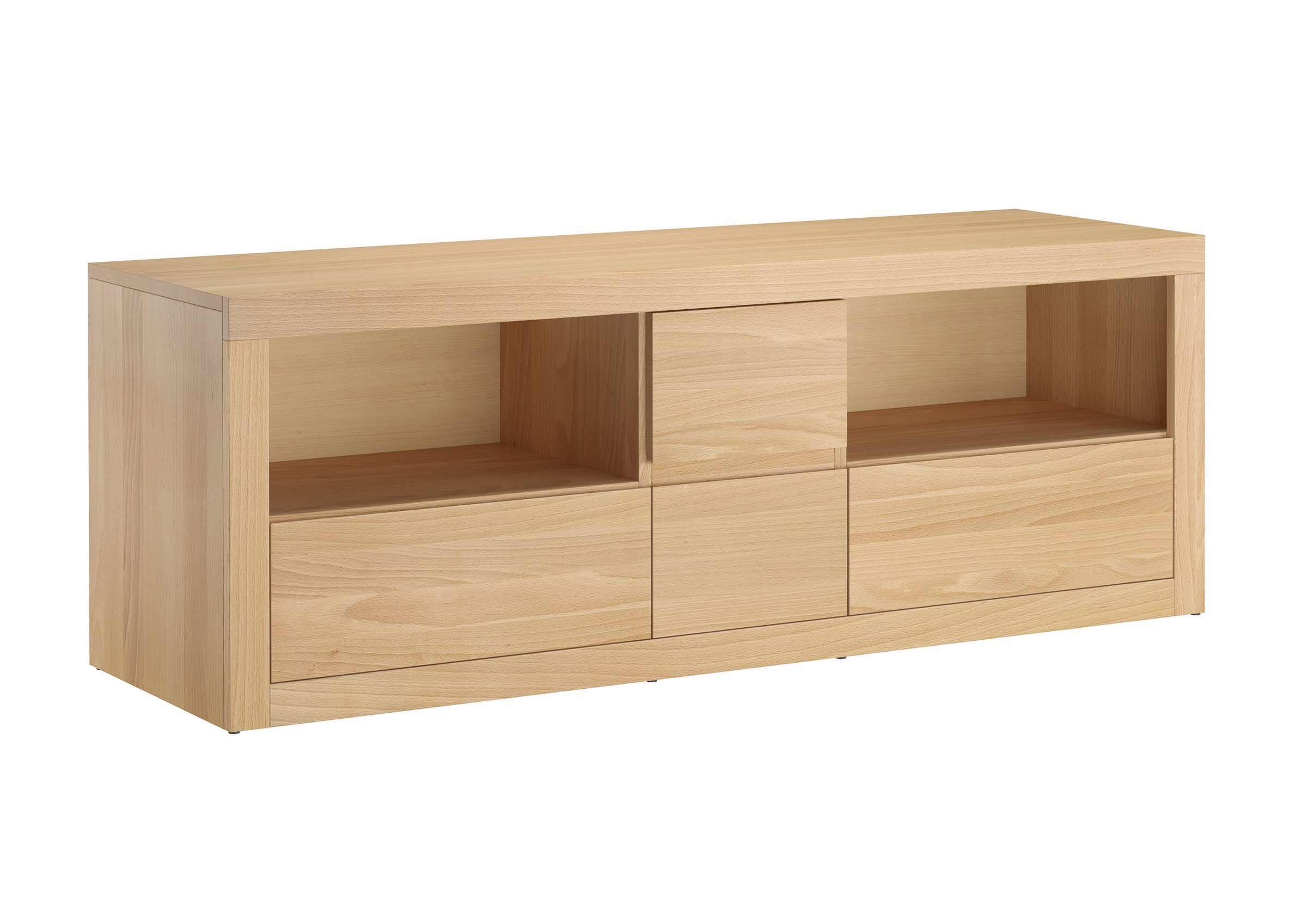 ERST-HOLZ Lowboard Fernsehboard TV-Konsole Holz-Lowboard Buche, 90.51-14 TV-Schrank Medienmöbel Holz-LowboardBuche natur