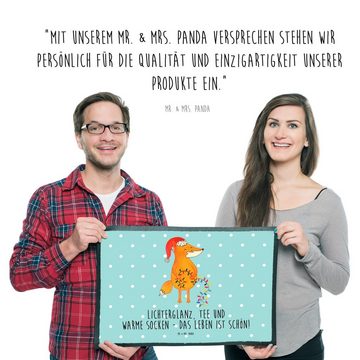 Fußmatte 50 x 75 cm Fuchs Weihnachten - Türkis Pastell - Geschenk, Schmutzfang, Mr. & Mrs. Panda, Höhe: 0.3 mm, Zauberhafte Motive