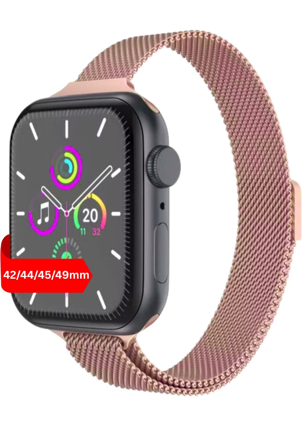 S&T Design Smartwatch-Armband Armband für Apple Watch Edelstahl Magnetisch Mesh Milanaise Dünn, Kompatibel mit Apple Watch 38 / 40 / 41/ 42 / 44 / 45 / 46 / 49 Dünn
