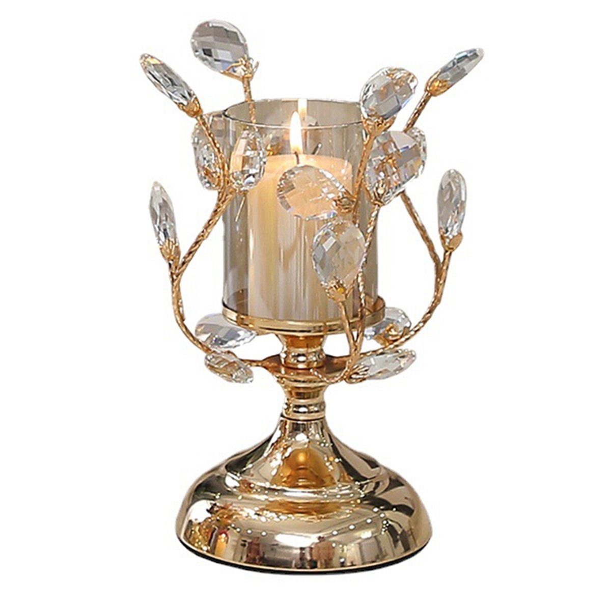 St), Glas Kerzenhalter Leichter, aus Kristall Goldener luxuriöser Creative aus Home Kerzenleuchter götäzer (1 Duftkerzen-Kerzenhalter