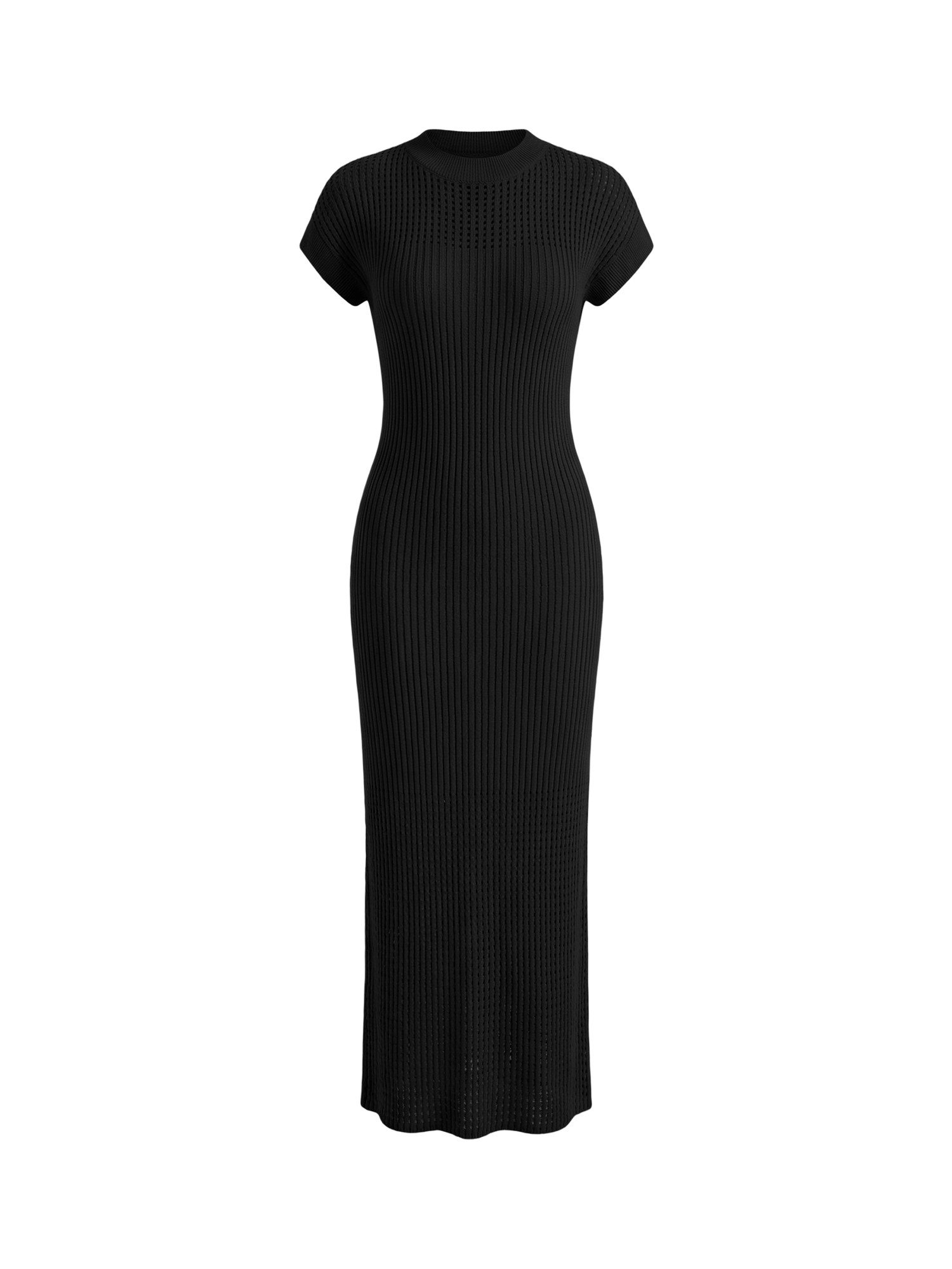 Strickkleid Damen mit Kurzarm und Rundhals Casual
