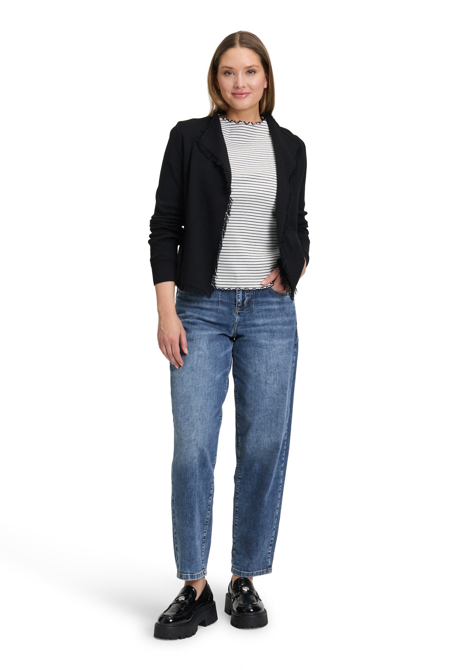 Cartoon Strickjacke Damen mit Fransen (1-tlg)