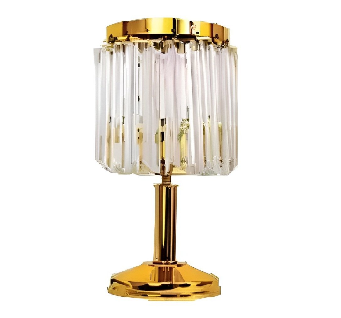 JVmoebel Tischleuchte Kristall Tischlampe Lampe Leuchten Luxus Gold Lampen Tisch, Leuchtmittel wechselbar, Made in Europa