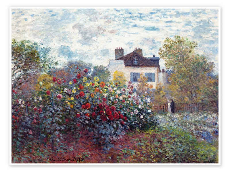 Posterlounge Poster Claude Monet, Der Garten des Künstlers in Argenteuil, Wohnzimmer Malerei