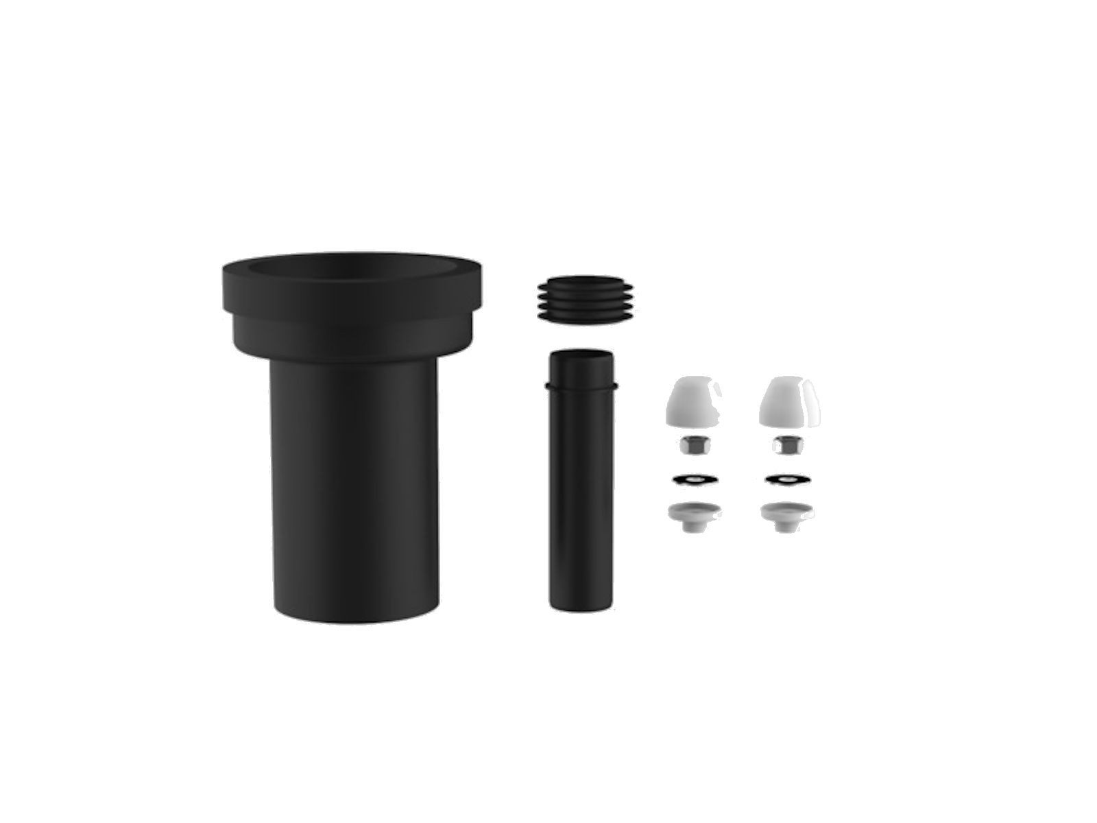 WC-Anschlussrohr WC-Anschlussgarnitur 180mm DN90 - weißes Abdeckset