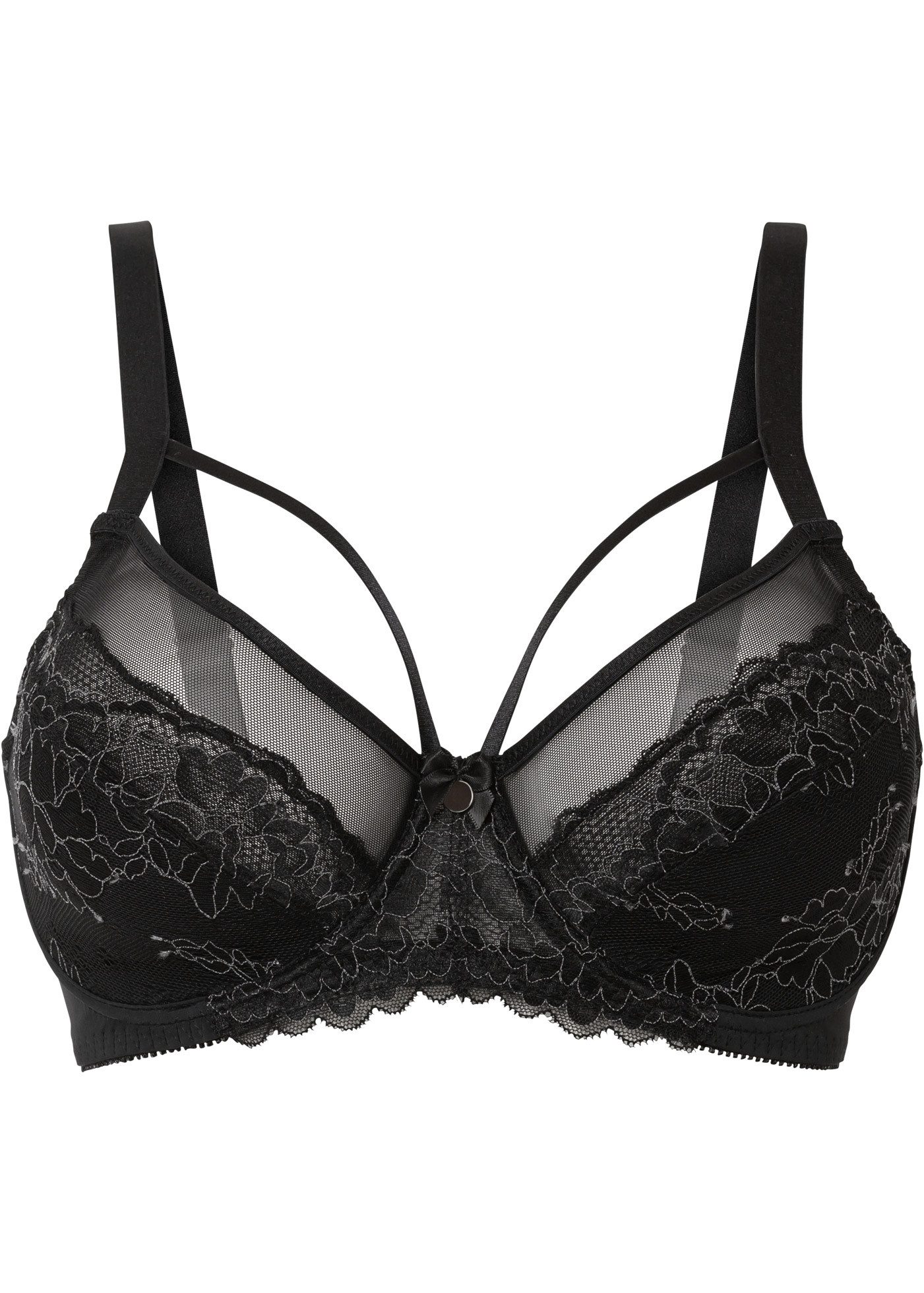 bonprix Minimizer-BH mit zarter Spitze, mit dekorativen Straps, mit transparenten Details