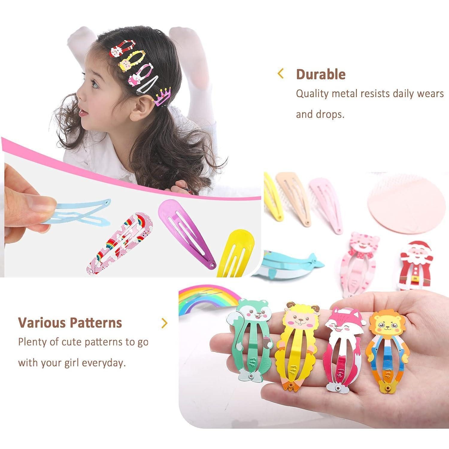 LuxusKollektion Haarclip 100er Haarspangen Set Mädchen 5cm Karikatur Tiere Metall Haarclips