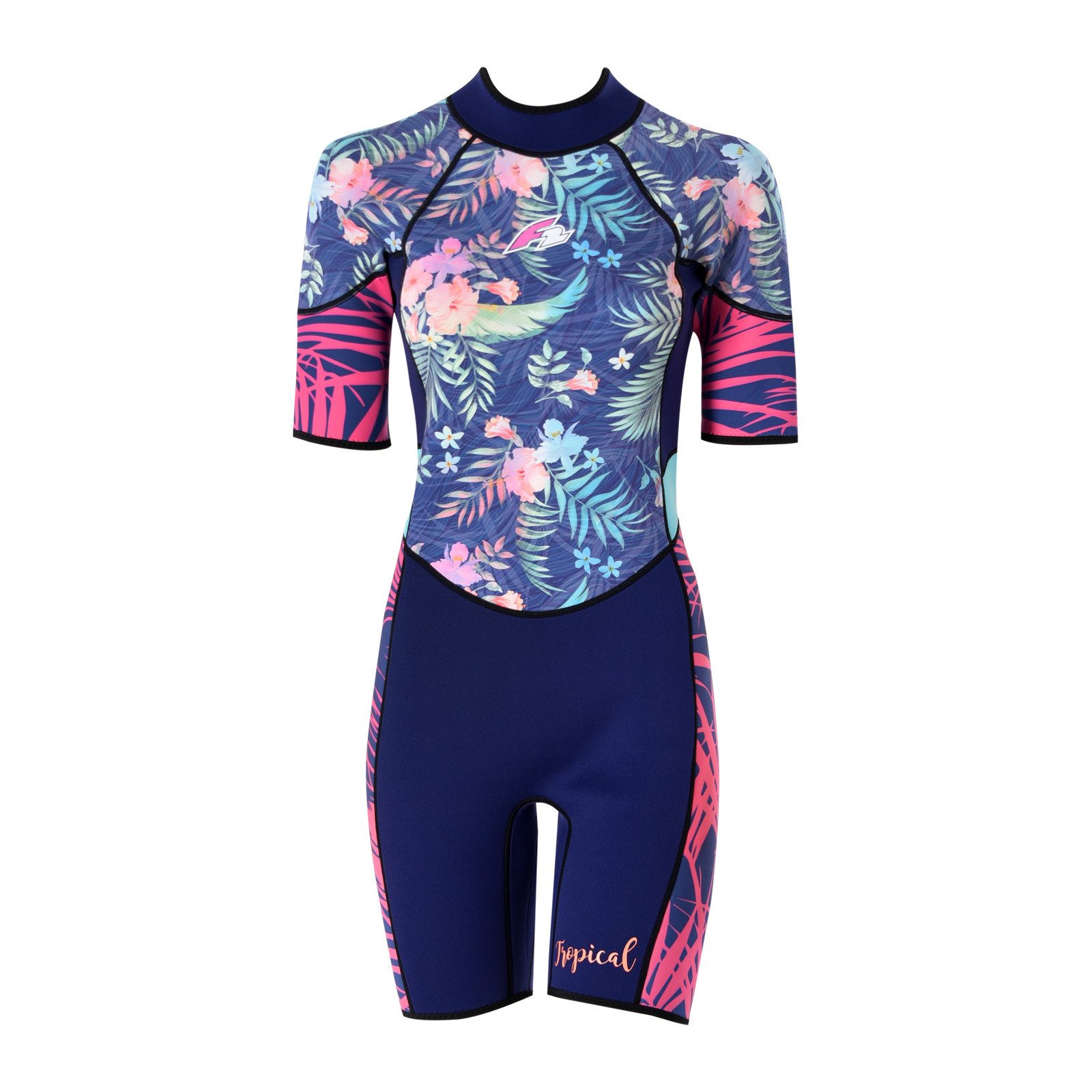 F2 Neoprenanzug F2 Damen Neopren Anzug Kurz Tropical Shorty 2,5 mm S Multicolor