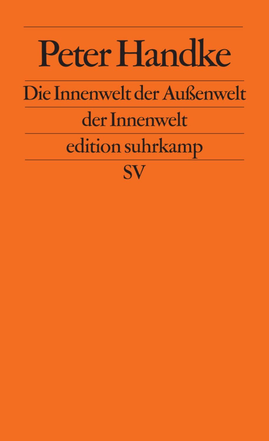 Die Innenwelt der Außenwelt der Innenwelt / Peter Handke