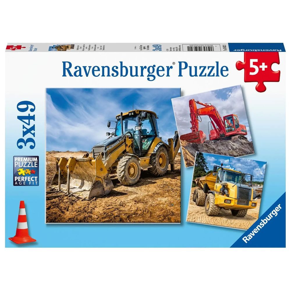 Ravensburger Puzzle Ravensburger Kinderpuzzle - 05032 Baufahrzeuge im Einsatz - Puzzle..., 49 Puzzleteile