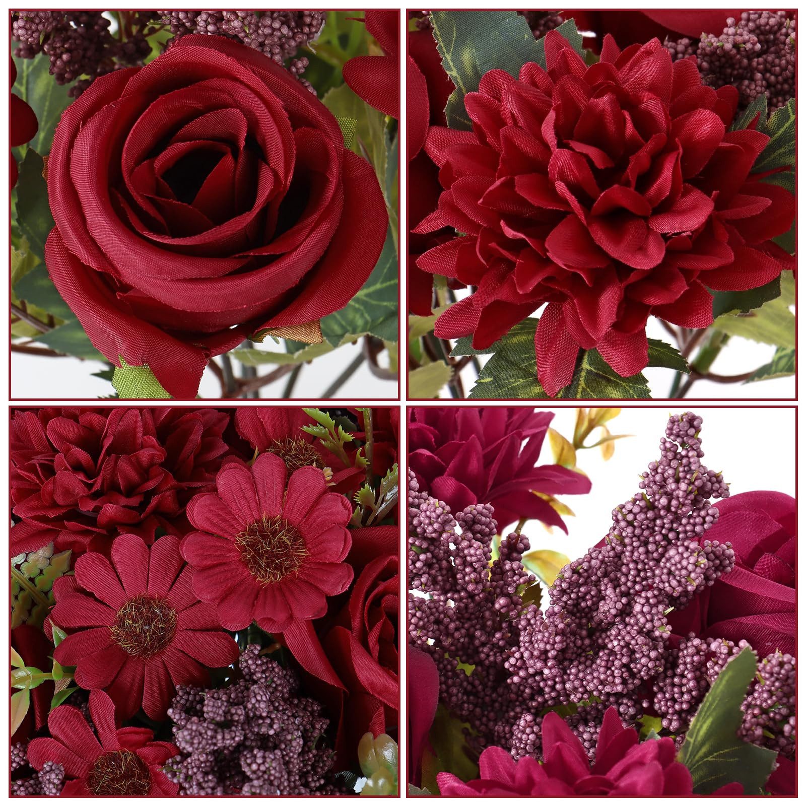 Kunstpflanze Künstliche Blumen, 2 Bündel Seidenblumensträuße Blumensträuße Hochzeit, Bomiclss, Tisch Dekoration Blumenarrangement Hause Küche Dekor – Bild 4 von 5