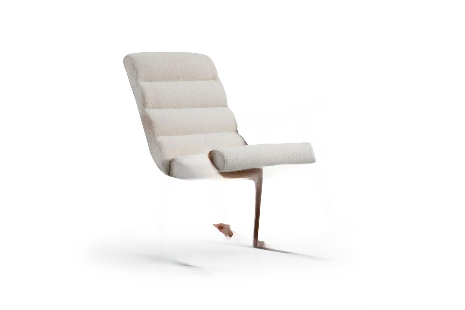 JVmoebel Schaukelstuhl Braun-Weiße Ohrensessel aus Stoff und Holz im modernen Design (1 St), Made in Europa