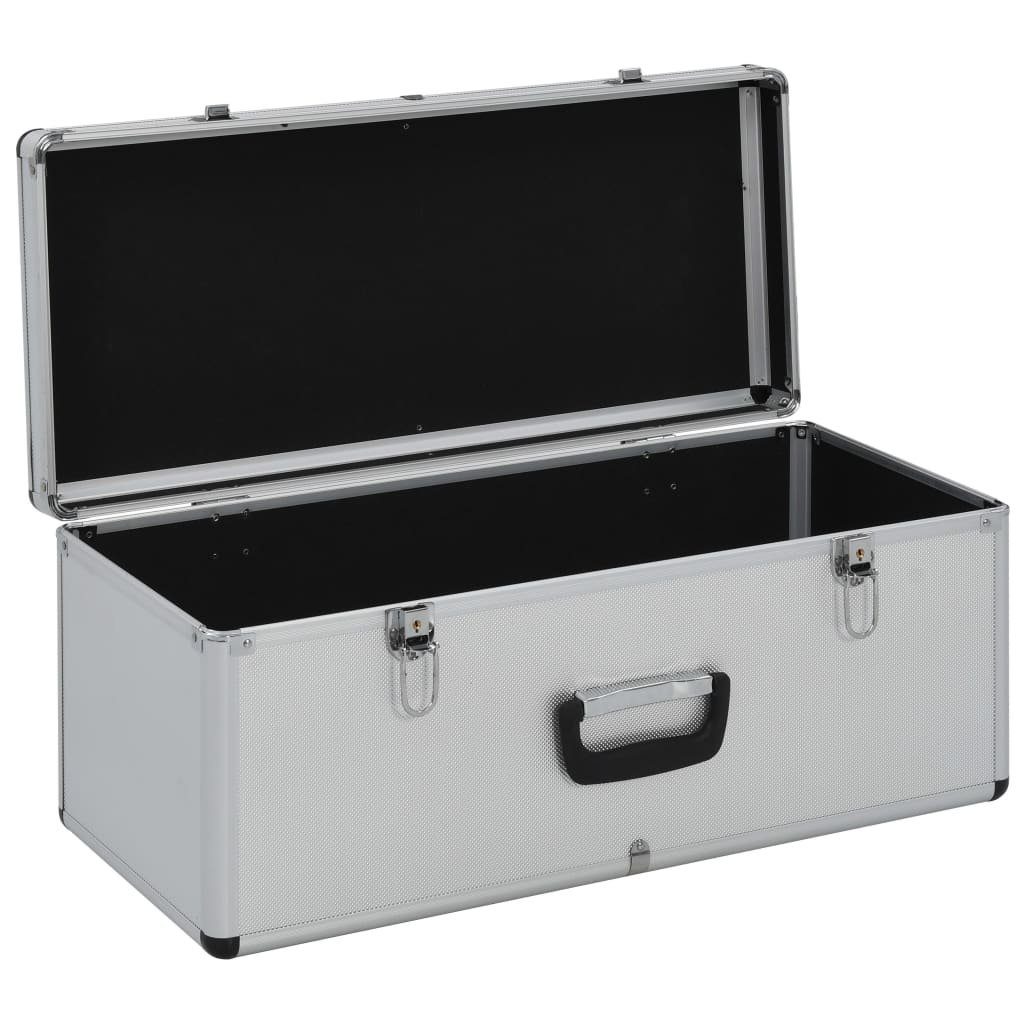 vidaXL Werkzeugbox Aufbewahrungskoffer 2 (2 St) Aluminium Silbern Stk
