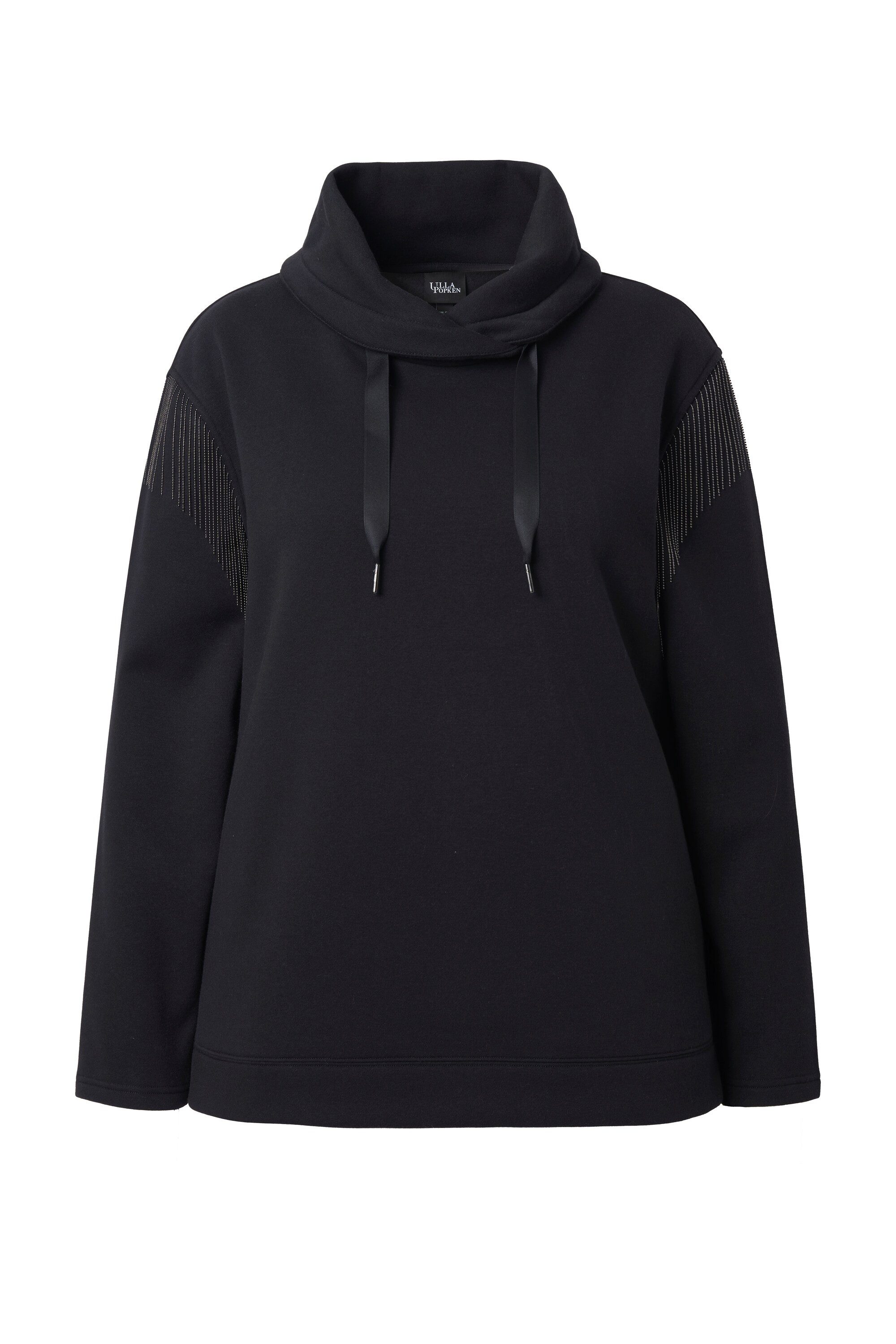 Ulla Popken Sweatshirt Sweatshirt Kettenfransen Stehkragen günstig online kaufen