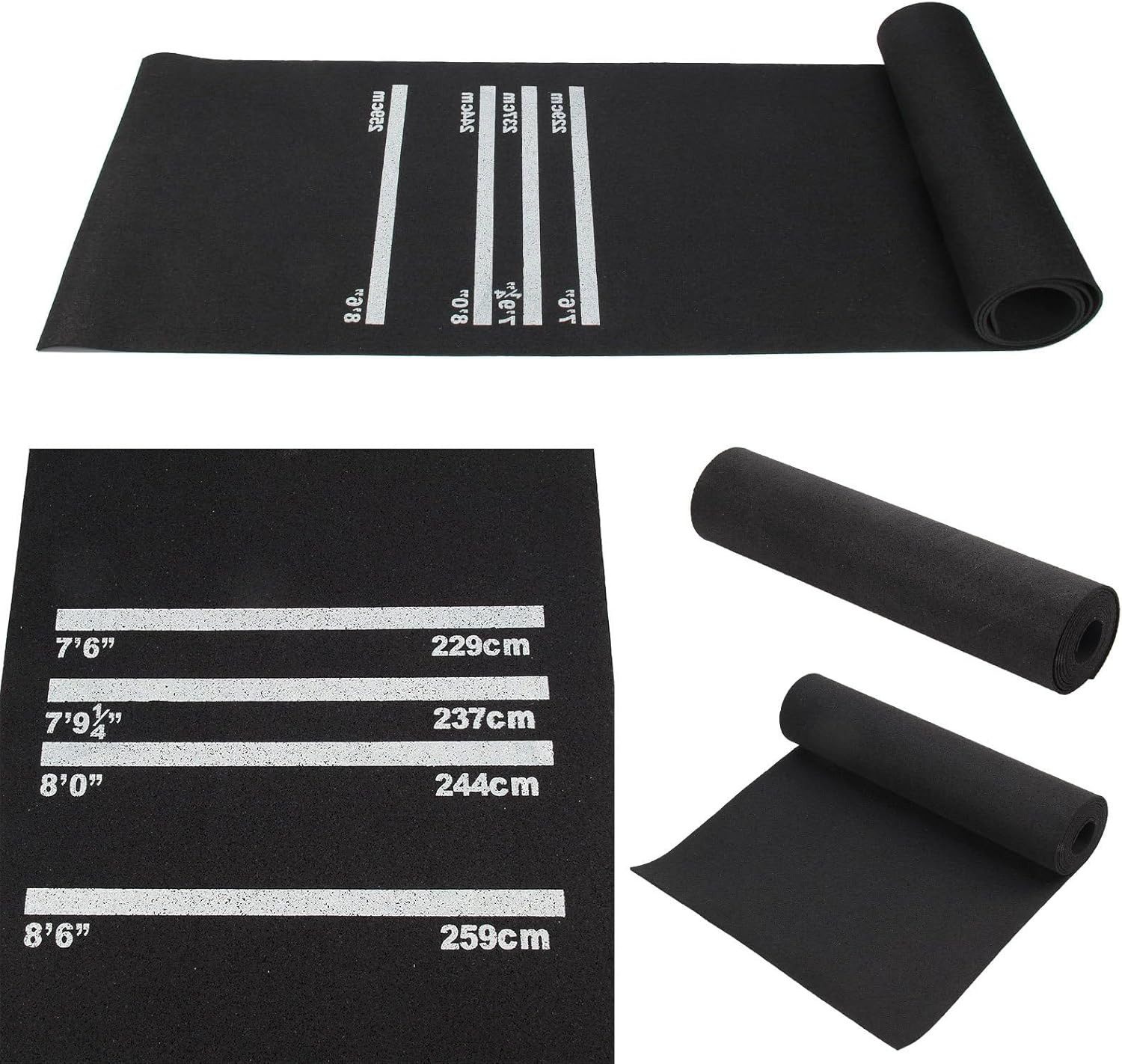 Youyijia Dartmatte Dartmatte mit 4 Abwurfdistanzen, 300 cm x 62 cm – Bild 4 von 5