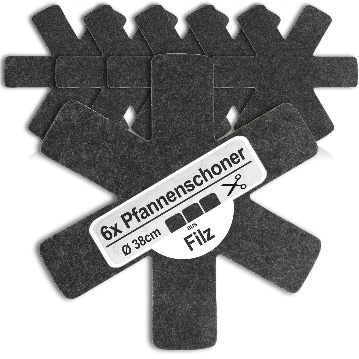 com-four Pfannenschoner Pfannenschutz aus Filz, Pfannenschoner zum Schutz vor Kratzern, 6-tlg.