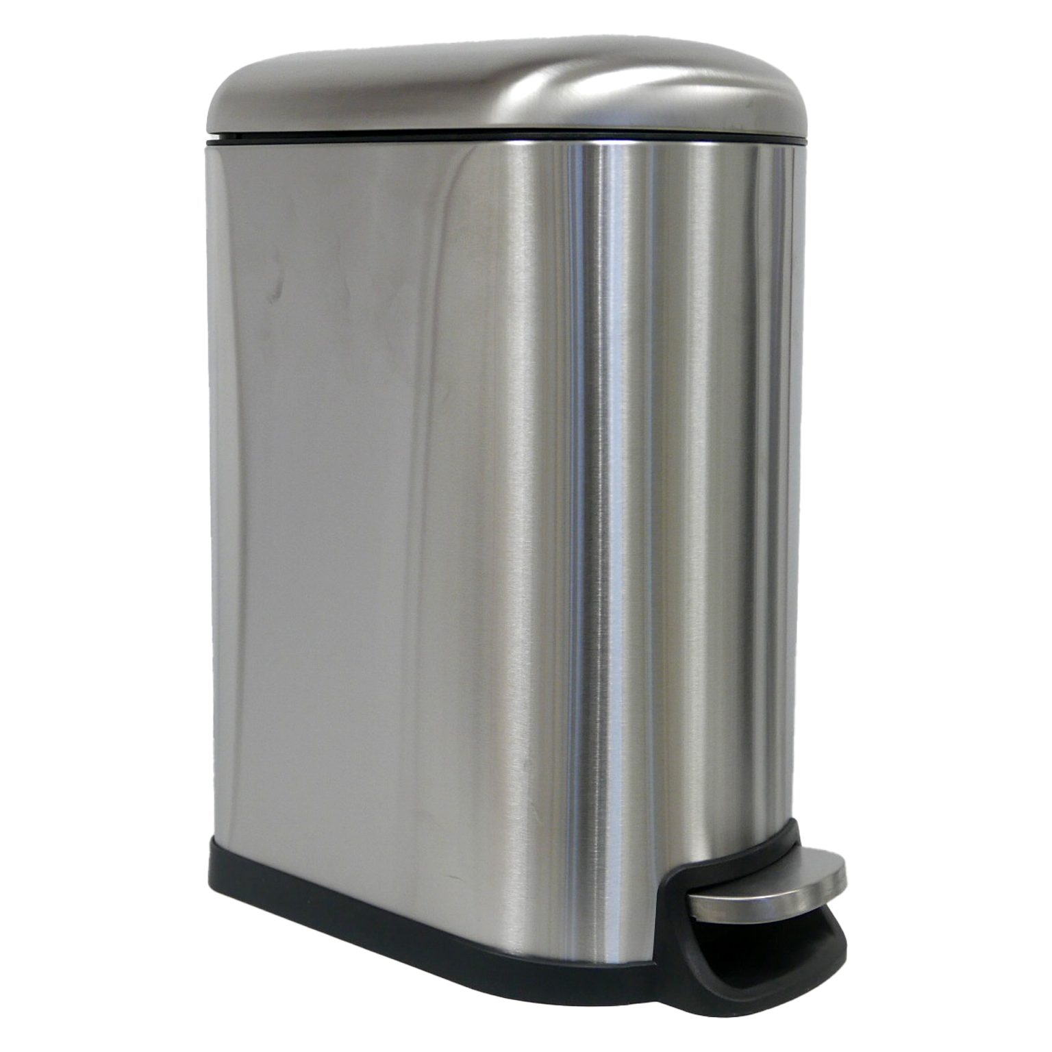 B&S Mülleimer Mülleimer 40 Liter Metall Edelstahl matt mit Absenkautomatik, mit Absenkautomatik