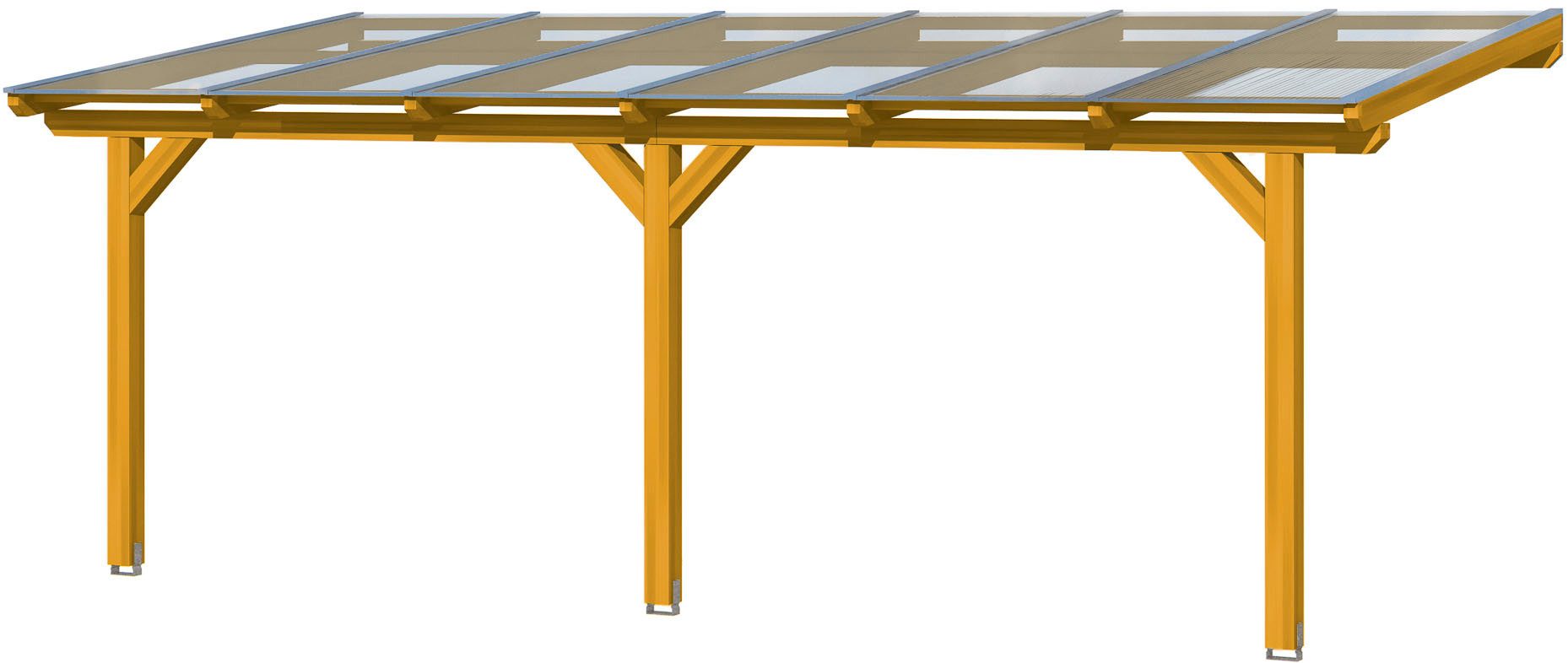 Skanholz Terrassendach Andria, BxT: 648x250 cm, Bedachung Doppelstegplatten, Leimholz