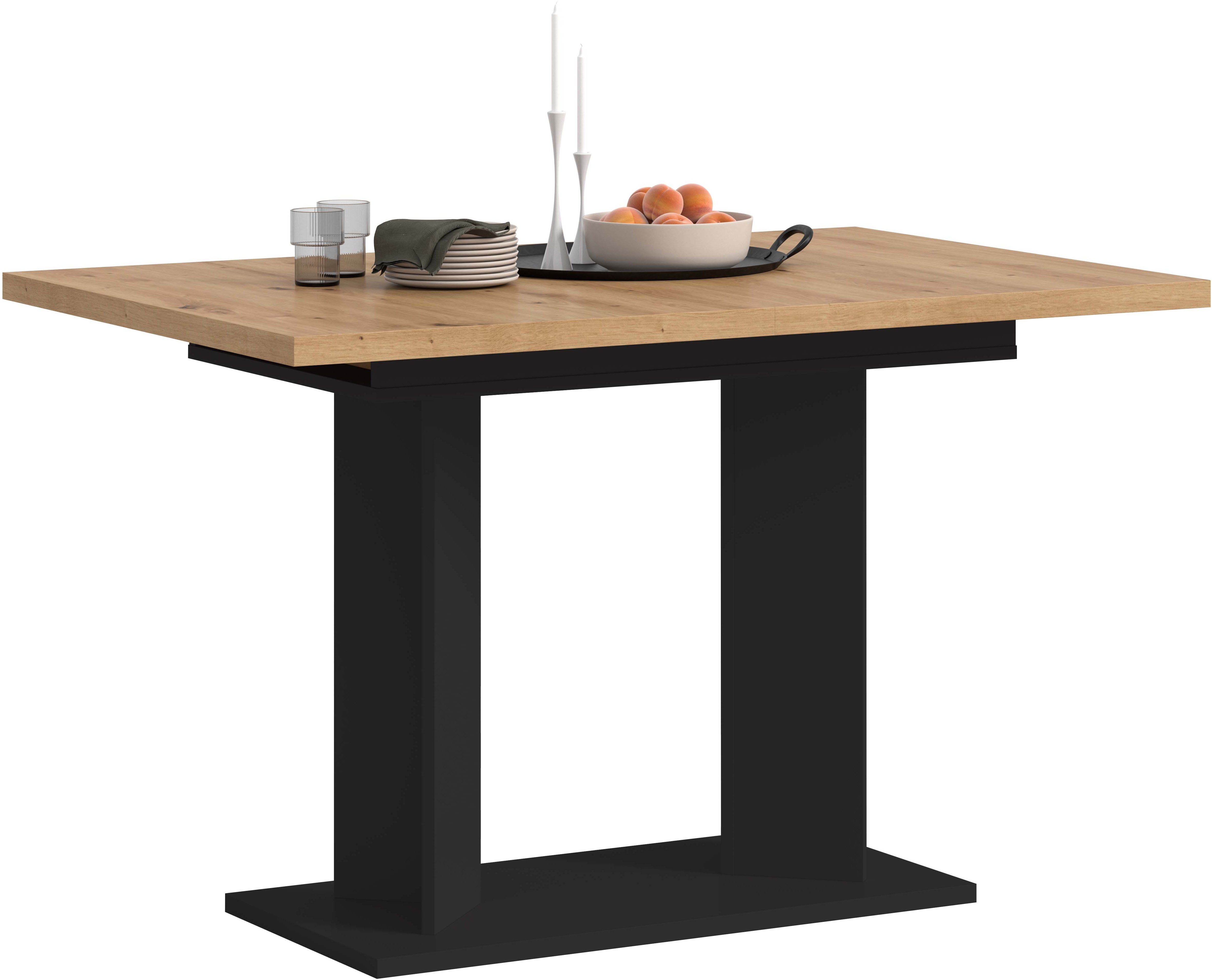 Home affaire Esstisch GERO, 120-160 cm, ausziehbar, Säulengestell (1-St., in verschiedenen Ausführungen erhältlich), Tisch, Esstisch, Esszimmer, Esszimmertisch, Küchetisch, Bartisch