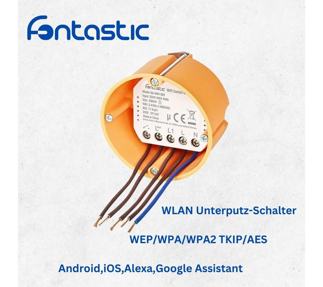 Thumbnail - fontastic WLAN Unterputz-Schalter Unterputzschalter, Frequenzbereich: 2400-2483.5MHz