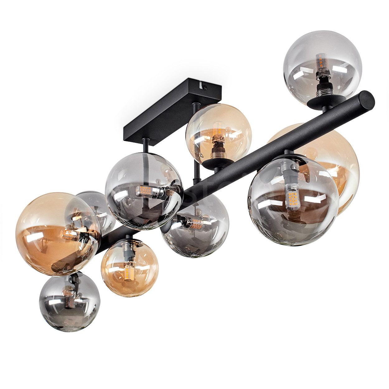 hofstein Deckenleuchte Deckenlampe aus Metall/Glas in günstig online kaufen
