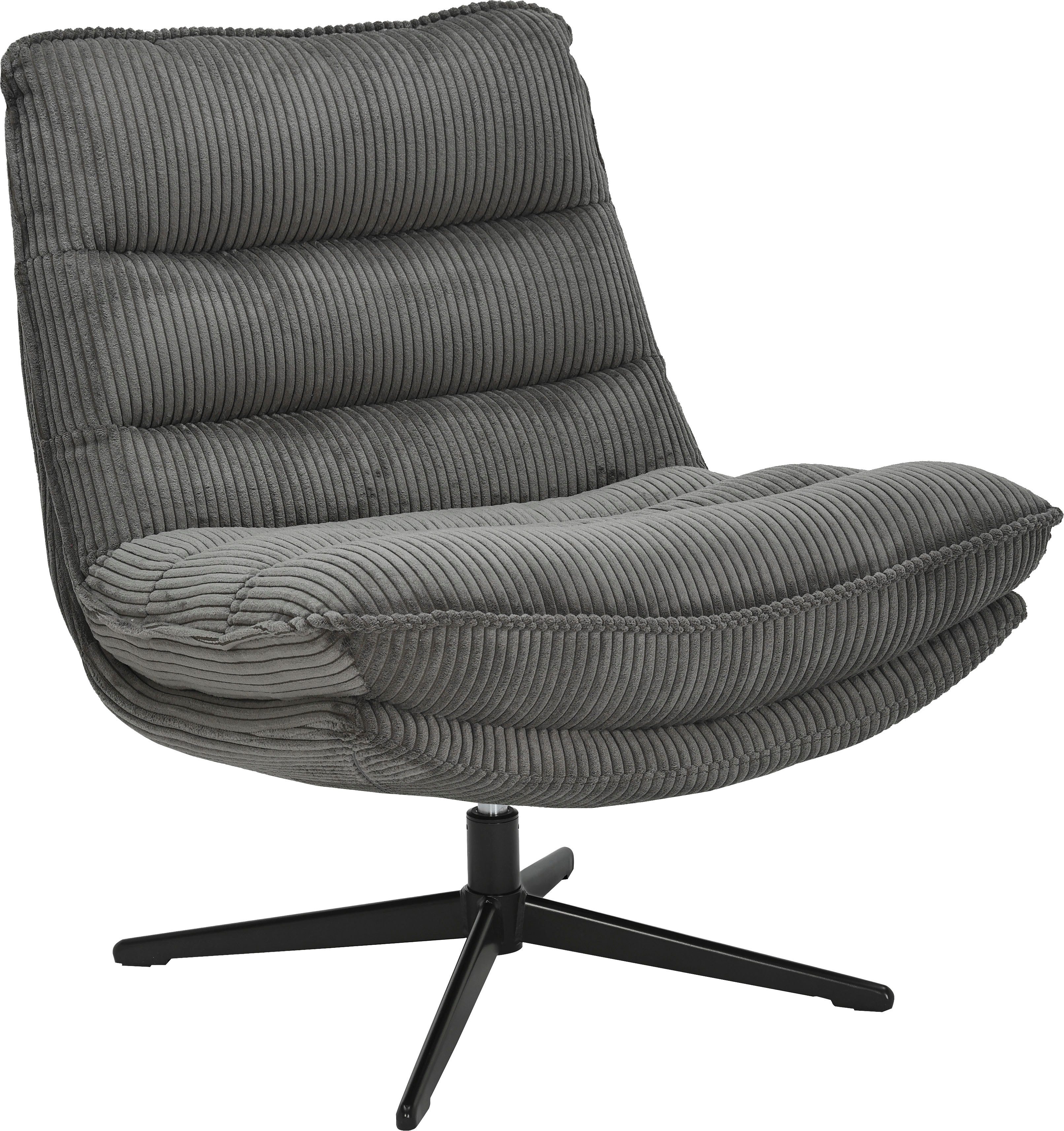 OTTO home Sessel AVAA, Loungesessel im softem Cord-Bezug, 360° Grad drehbar, Relax- und TV-Sessel