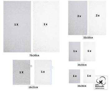 Betz Handtuch Set 12 TLG. Handtuch Set BERLIN Farbe silbergrau - weiß, 100% Baumwolle (12 Teile, 12-St)