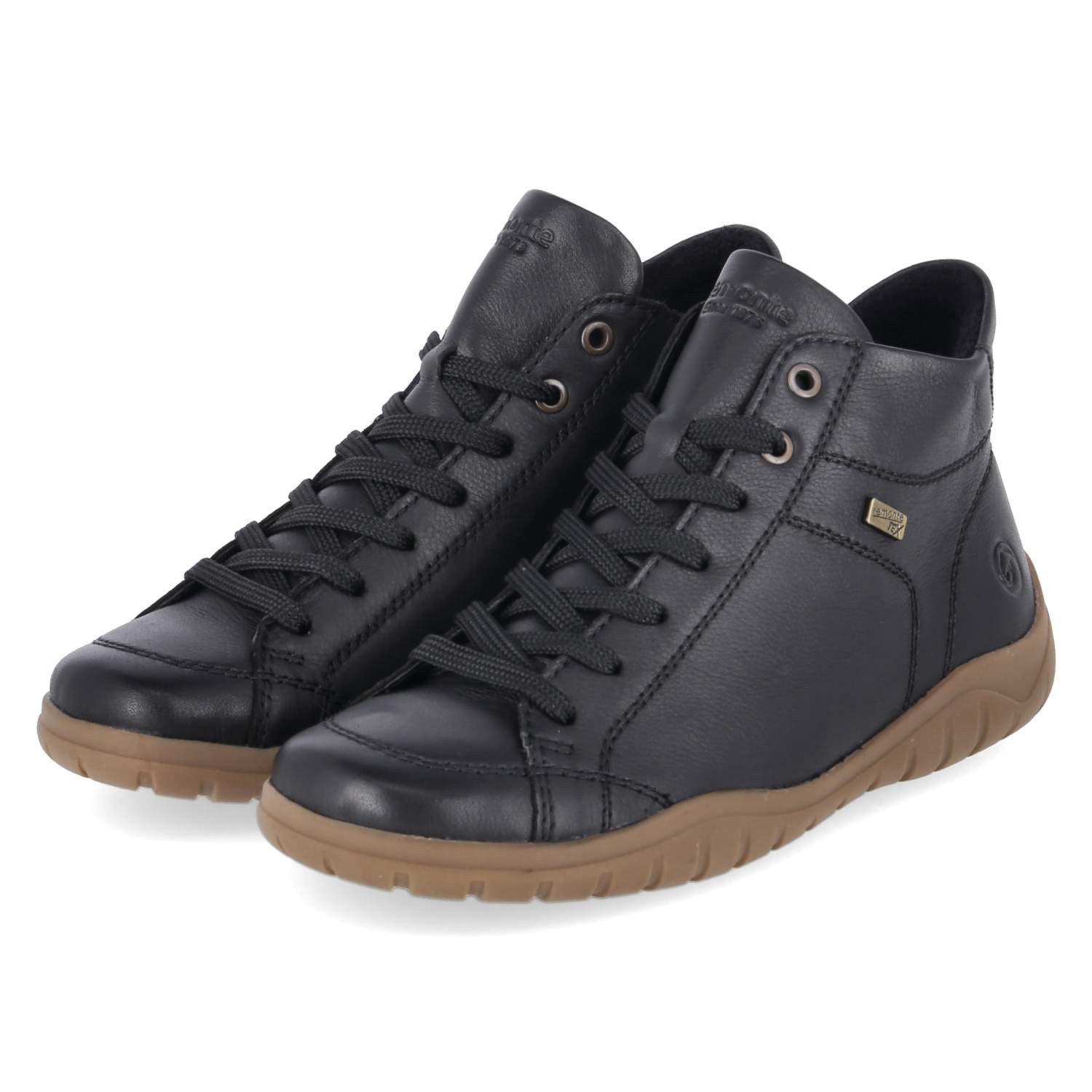 Remonte Remonte D3T70-00 Damen Glattleder black Schnürstiefel