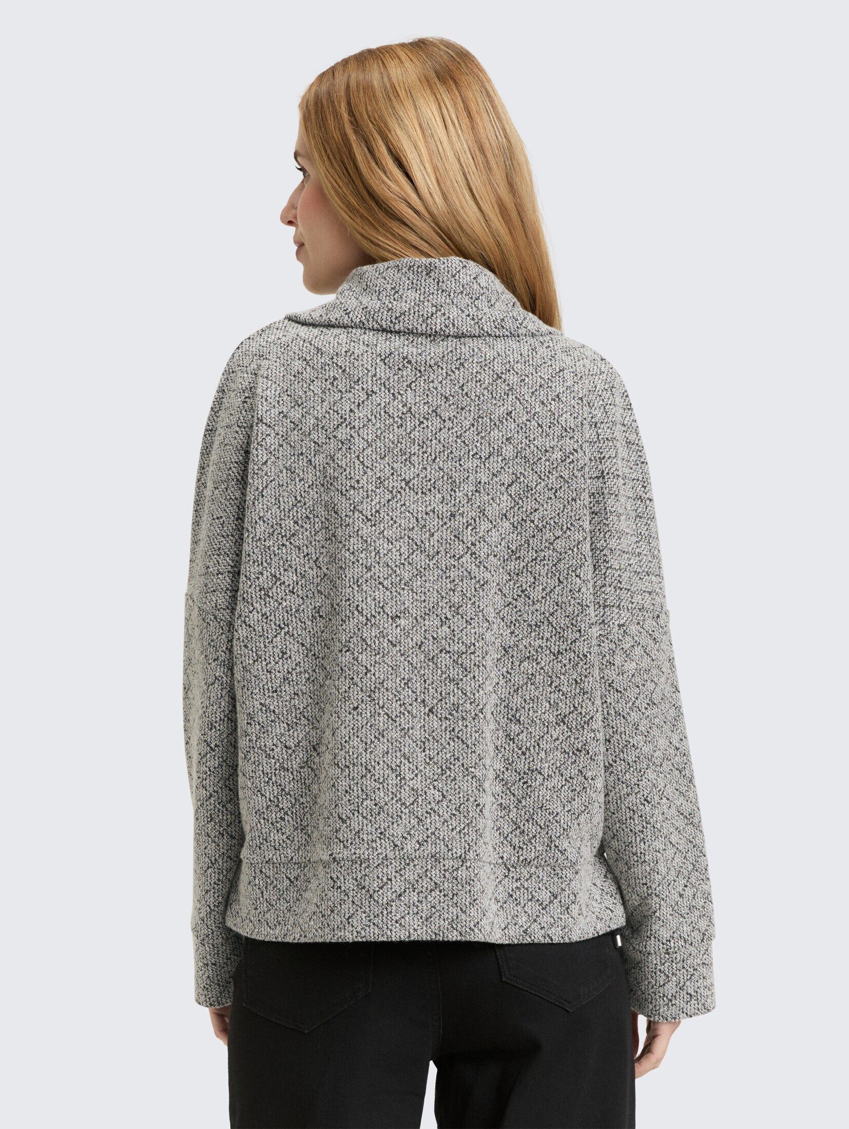 TOM TAILOR Sweatjacke Strick & Sweatshirts Loose Fit Sweatjacke mit Stehkragen