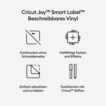 Cricut Dekorationsfolie Joy Smart Label beschreibbares Vinyl, Permanent Silber, 4 Bögen, 14 cm x 33 cm