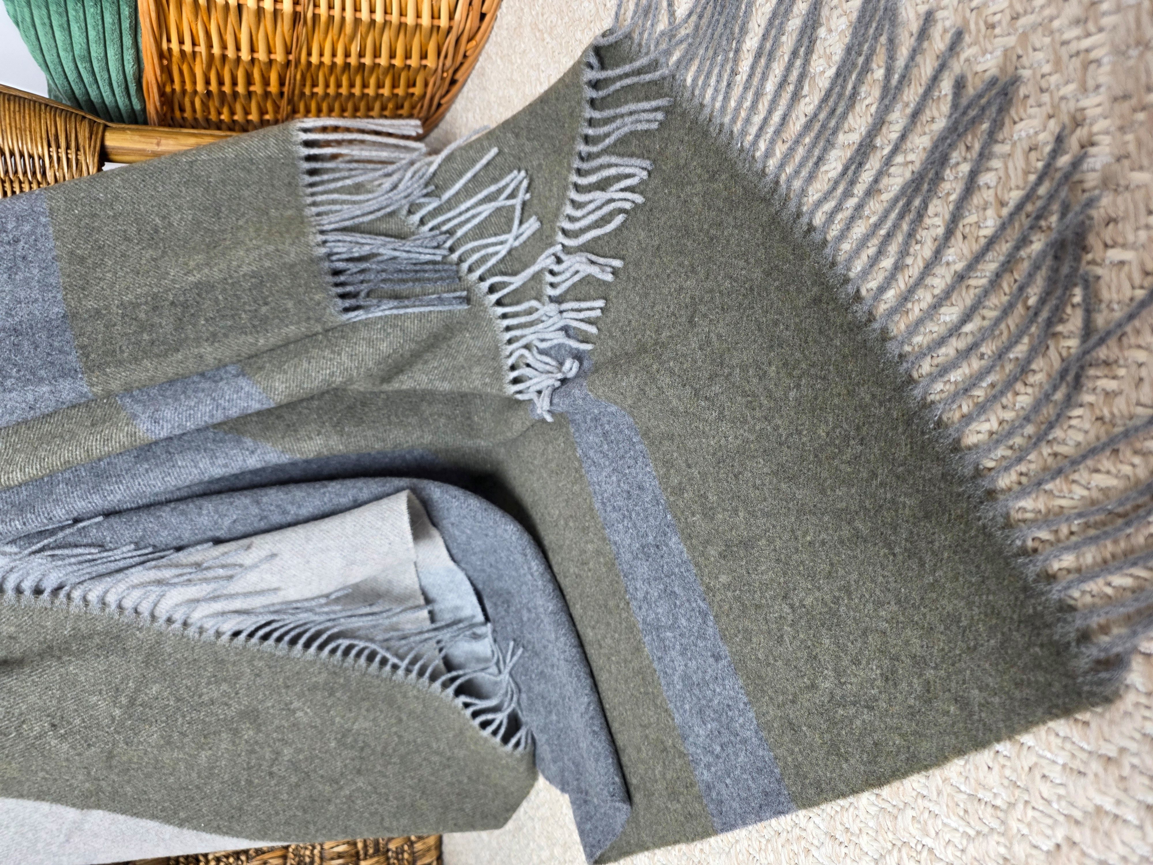 Wolldecke "FARO Karo" Merinowolle-Kaschmir-Mix, 140 x 200 cm, STTS