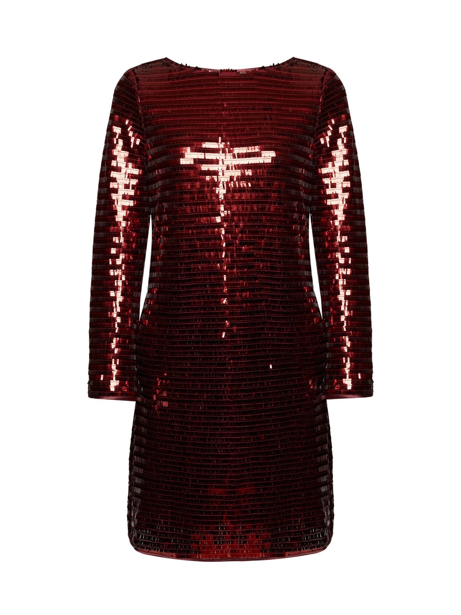 Kleid Esprit Pailletten Collection Minikleid mit RED BORDEAUX