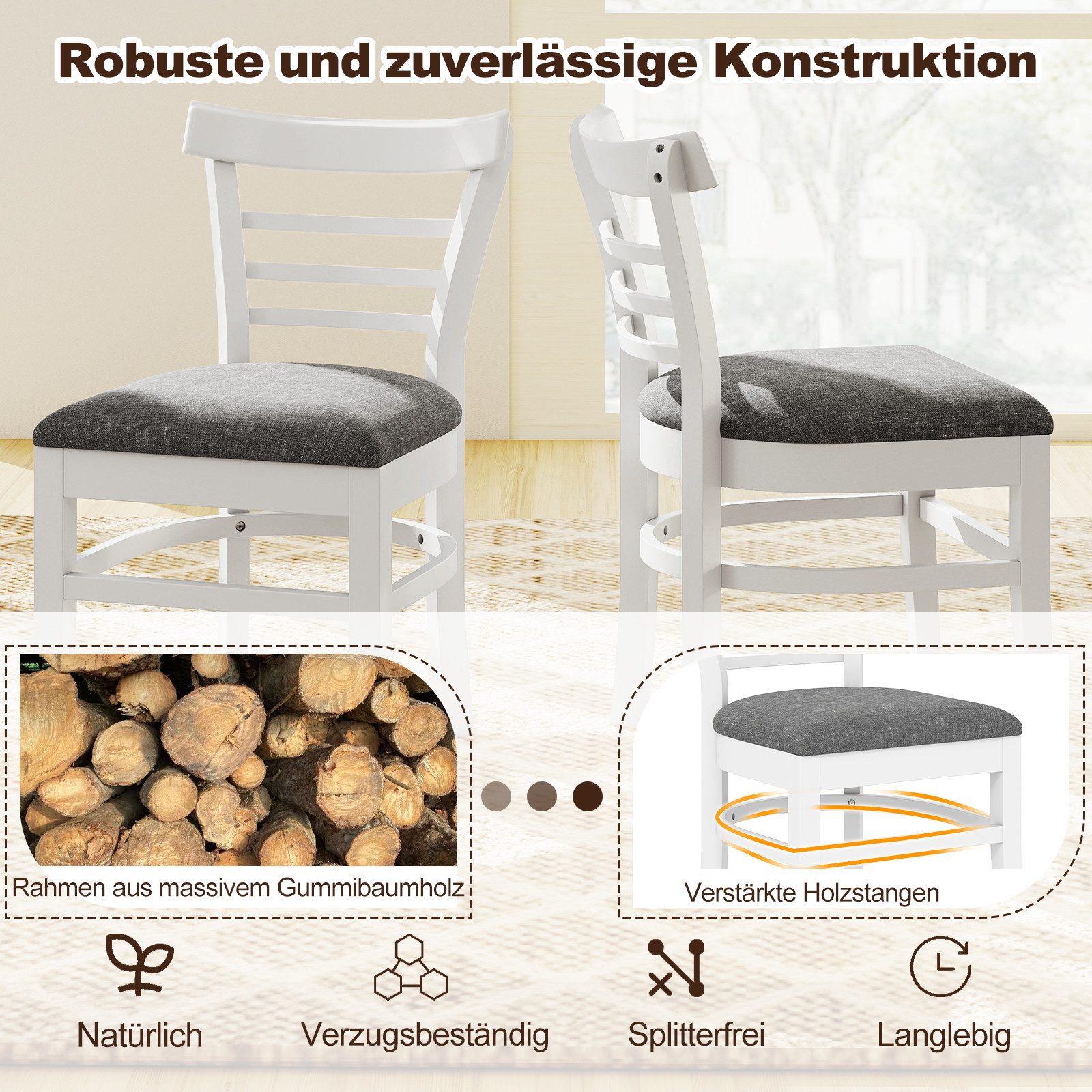 COSTWAY Esszimmerstuhl (2 St)