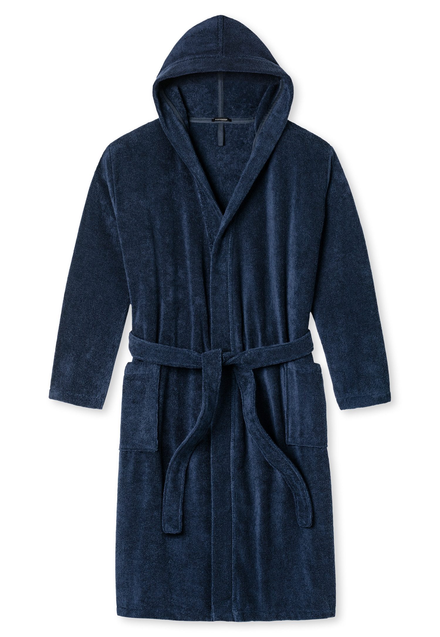Schiesser Herrenbademantel Essentials, Midilänge, Baumwolle, Kapuze, Gürtel günstig online kaufen