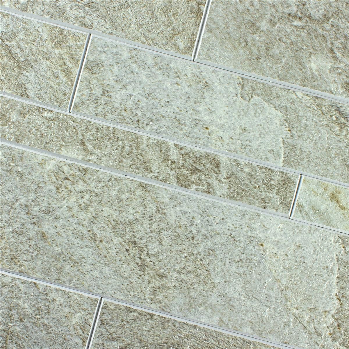 Mosafil Mosaikfliesen Mosaikfliesen Findlay Selbstklebend Steinoptik Grau, Vinyl 29.800x29.600, weiß-gold-grau