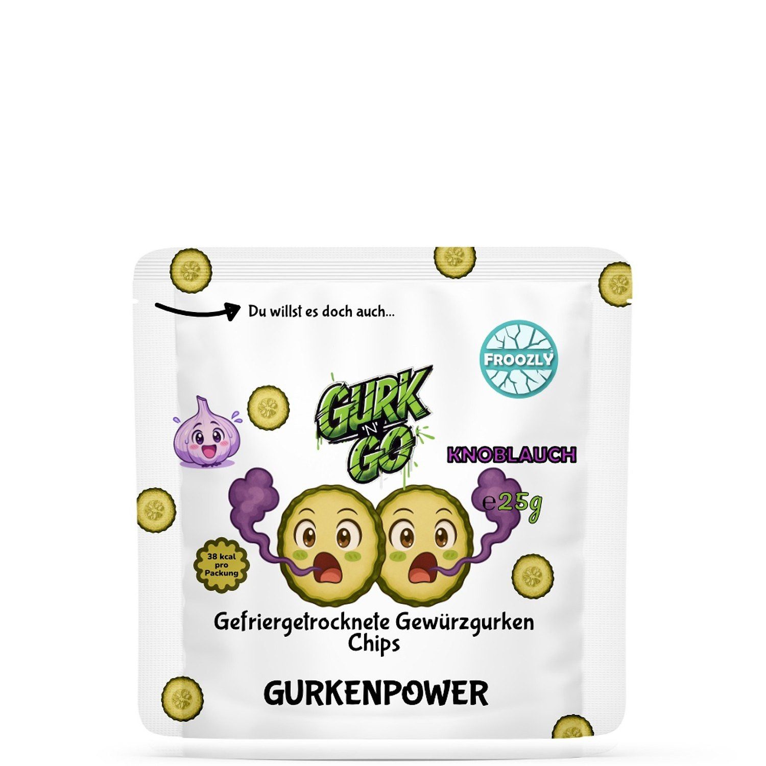 Knabberei, 1 x 25 g, Gurk’n Go Chips – Garlic