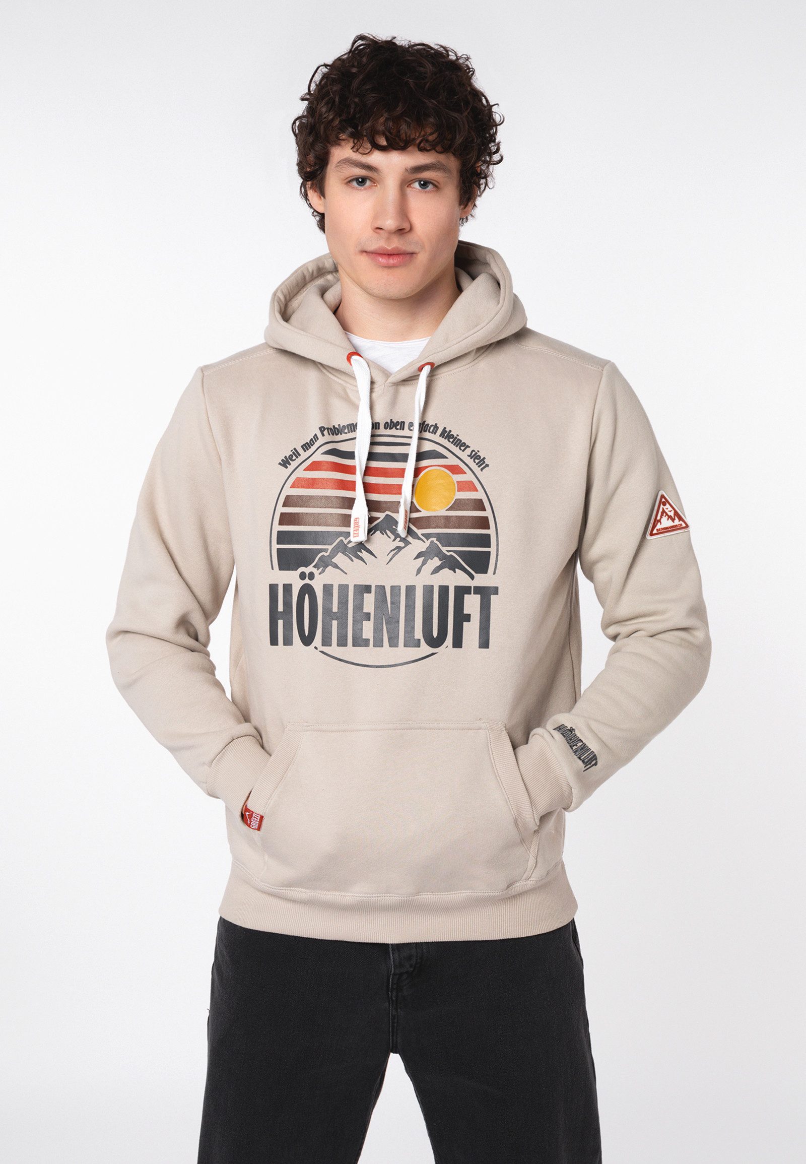 Kapuzenpullover Herren Kapuzenpullover mit Berg-Wanderprint