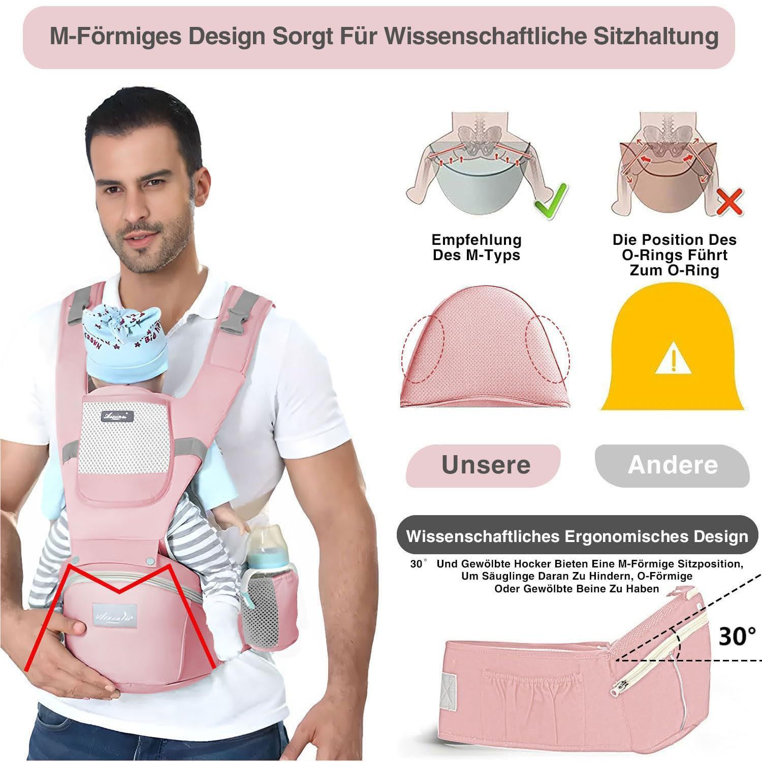 feinlux Babytrage CT0872-Pink