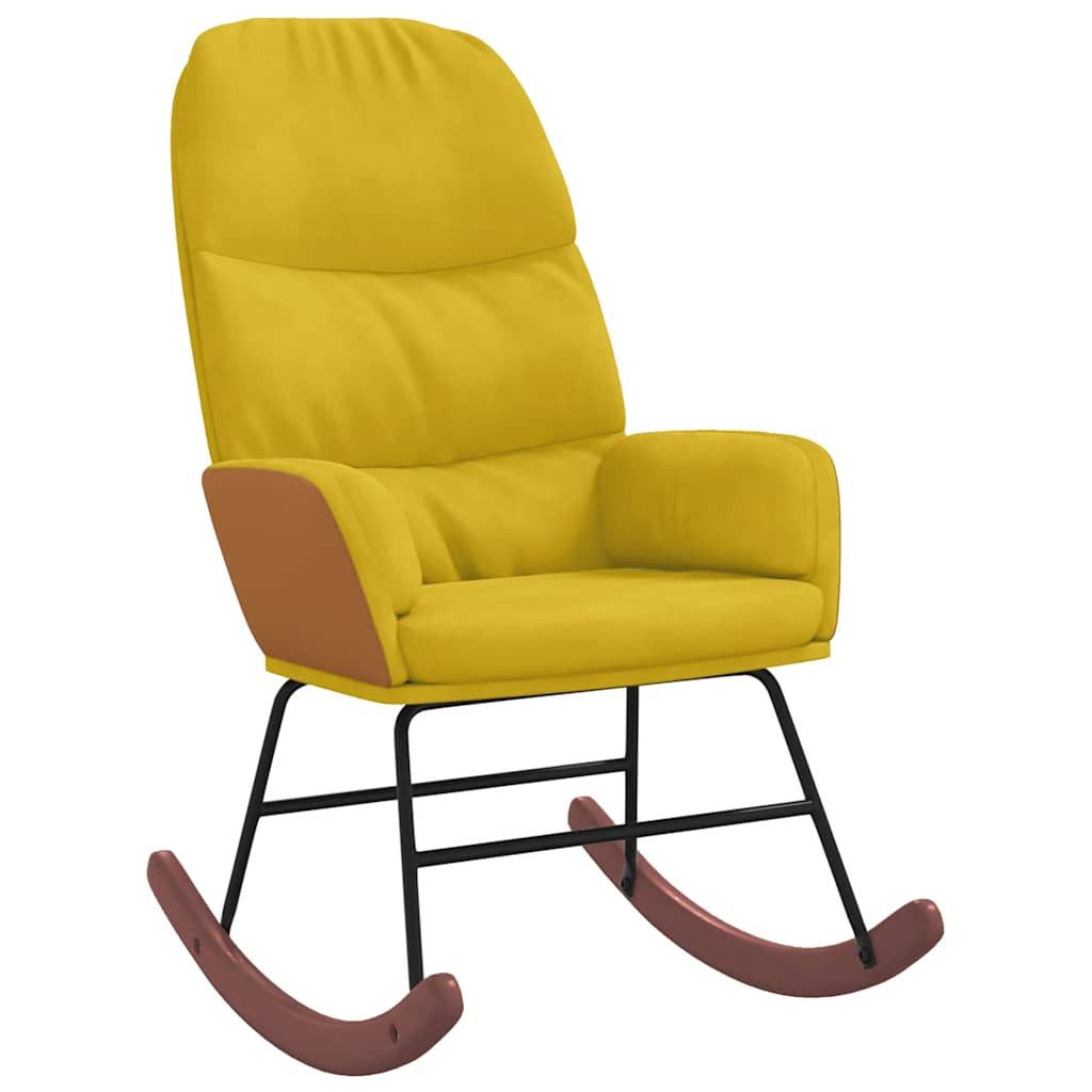 vidaXL Schaukelstuhl Schaukelstuhl Gelb Samt (1 St)