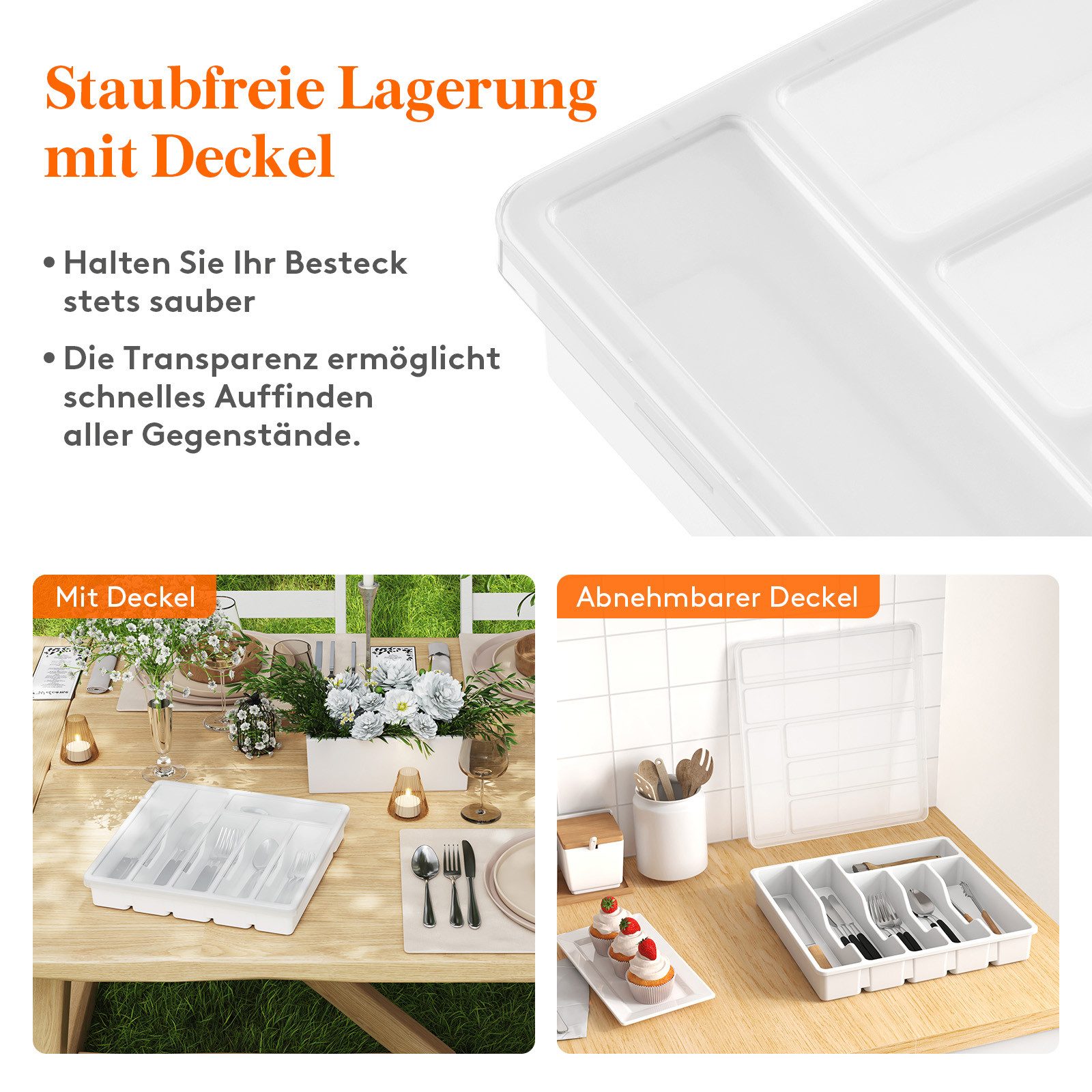 Lifewit Besteckeinsatz Besteckaufbewahrung für Küchenschublade und günstig online kaufen
