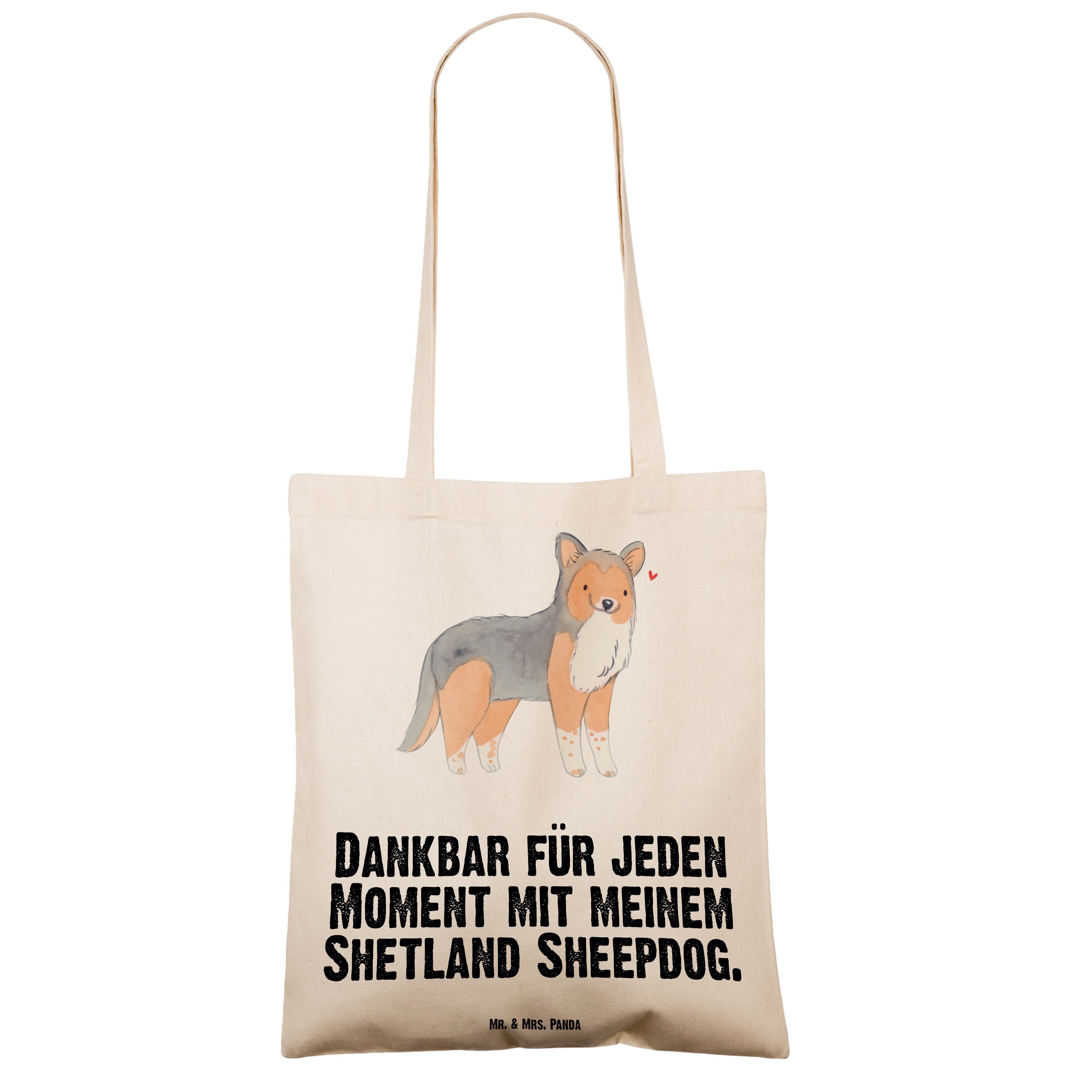 Geschenk, Transparent Mr. Shetland Sheepdog Tragetasche (1-tlg) - - Tierfreund, Panda Mrs. & Moment Beutel