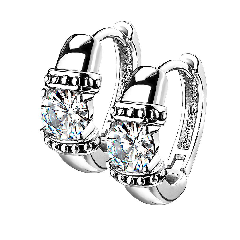 Paar Creolen 1 Paar Antike Ohrringe Creolen Runder Kristall und Scharnier