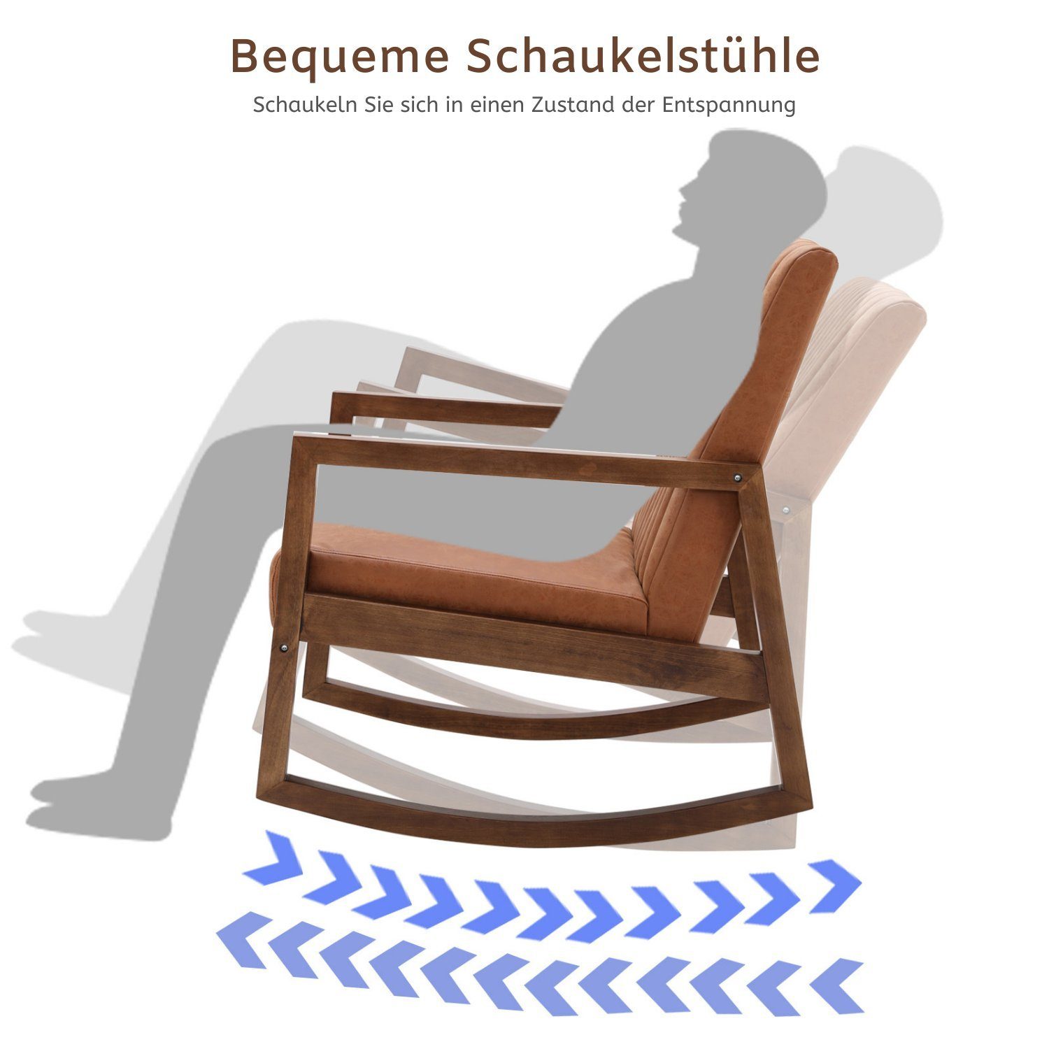 WAHSON OFFICE CHAIRS Schaukelstuhl Lederbezug Schaukelstuhl Sessel