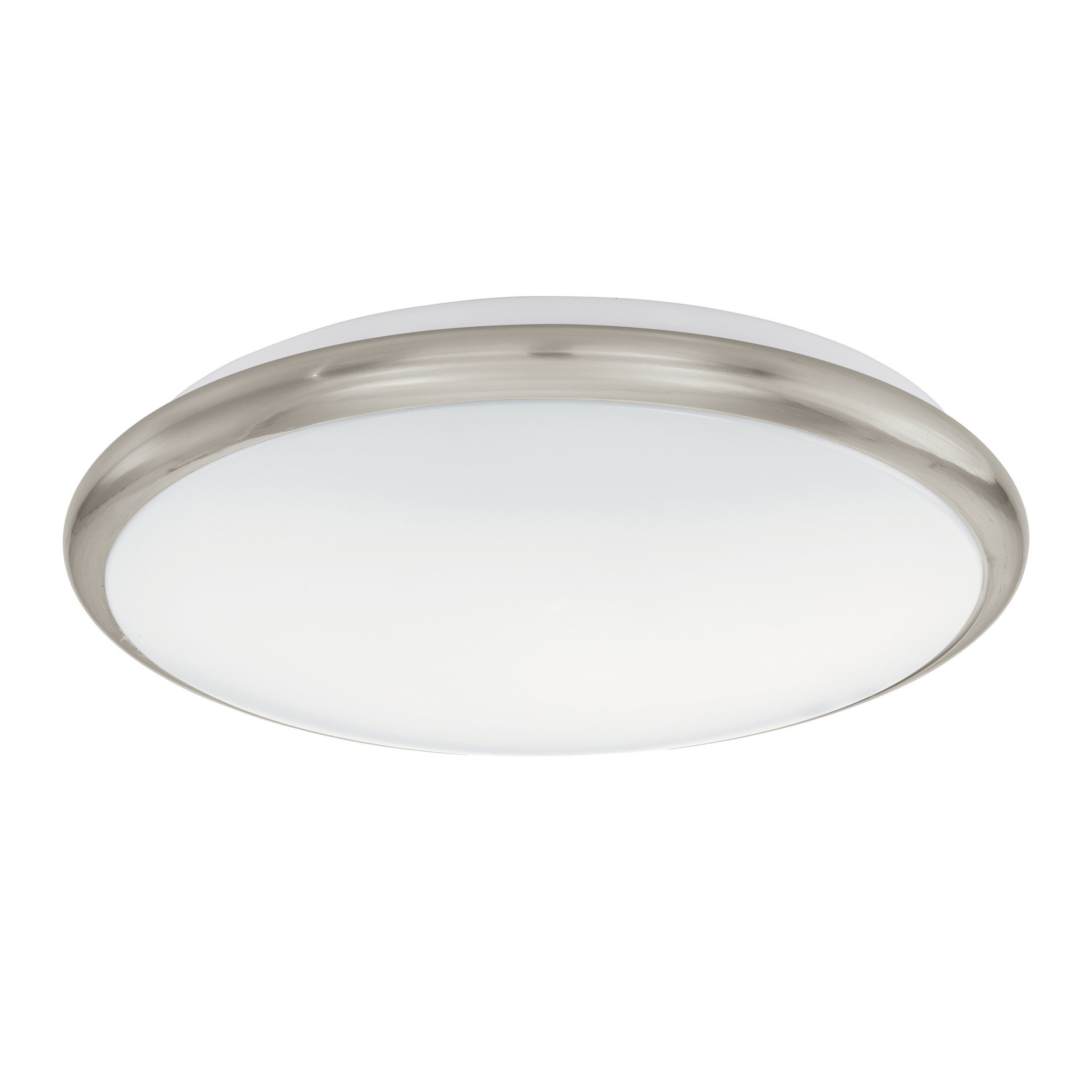 EGLO LED Deckenleuchte Manilva, Leuchtmittel inklusive, Deckenleuchte, Wandlampe, Küchenlampe, nickel-matt, weiß, Ø: 30 cm