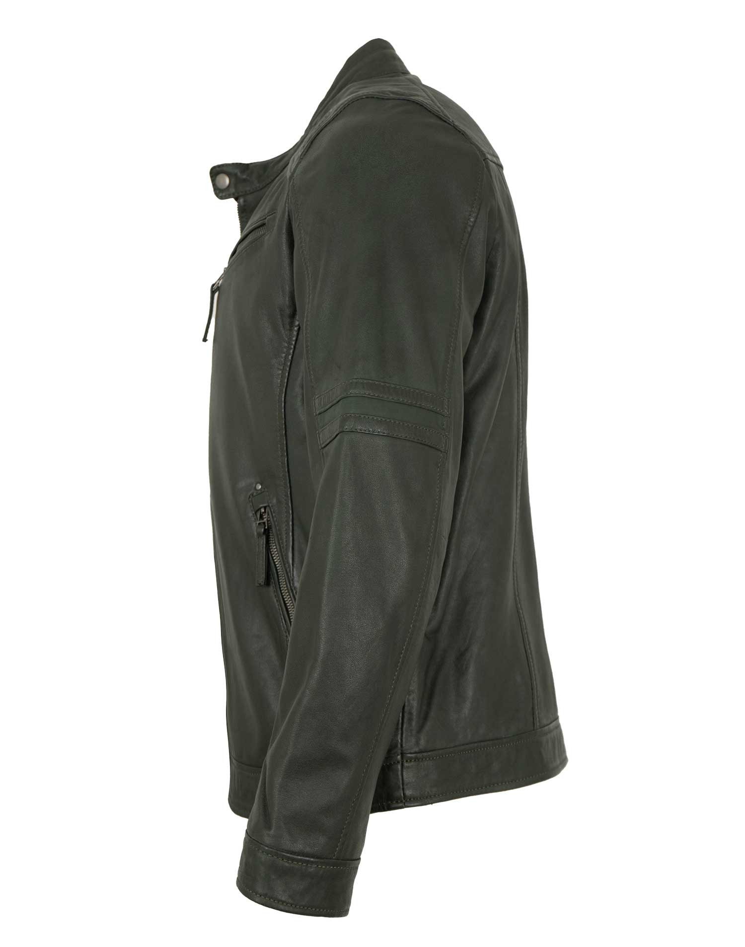 Jilani Lederjacke Eddy Jilani - Herren Lederjacke Lammnappa petrol günstig online kaufen