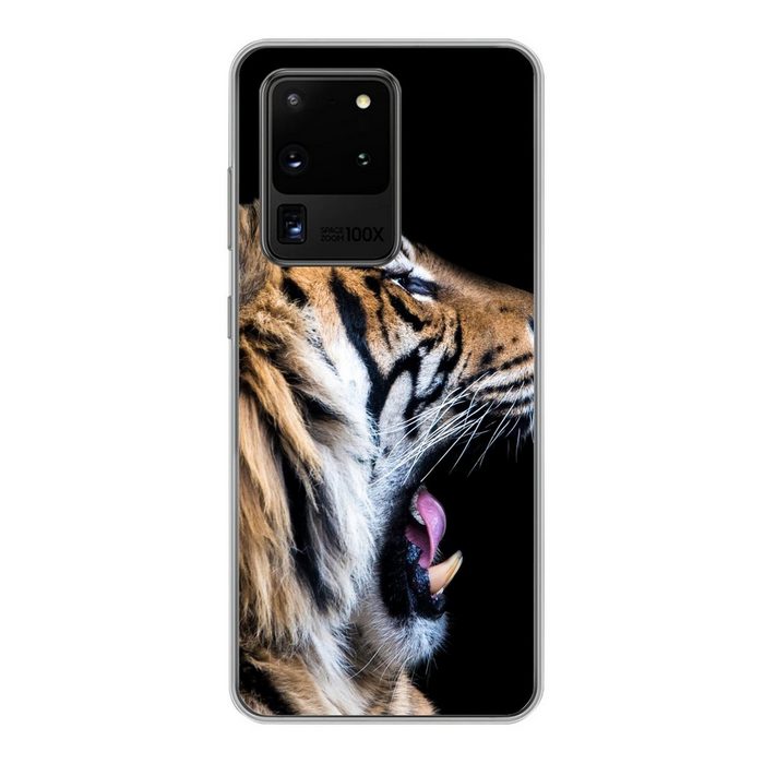 MuchoWow Handyhülle Tiger - Tiere - Porträt Phone Case Handyhülle Samsung Galaxy S20 Ultra Silikon Schutzhülle