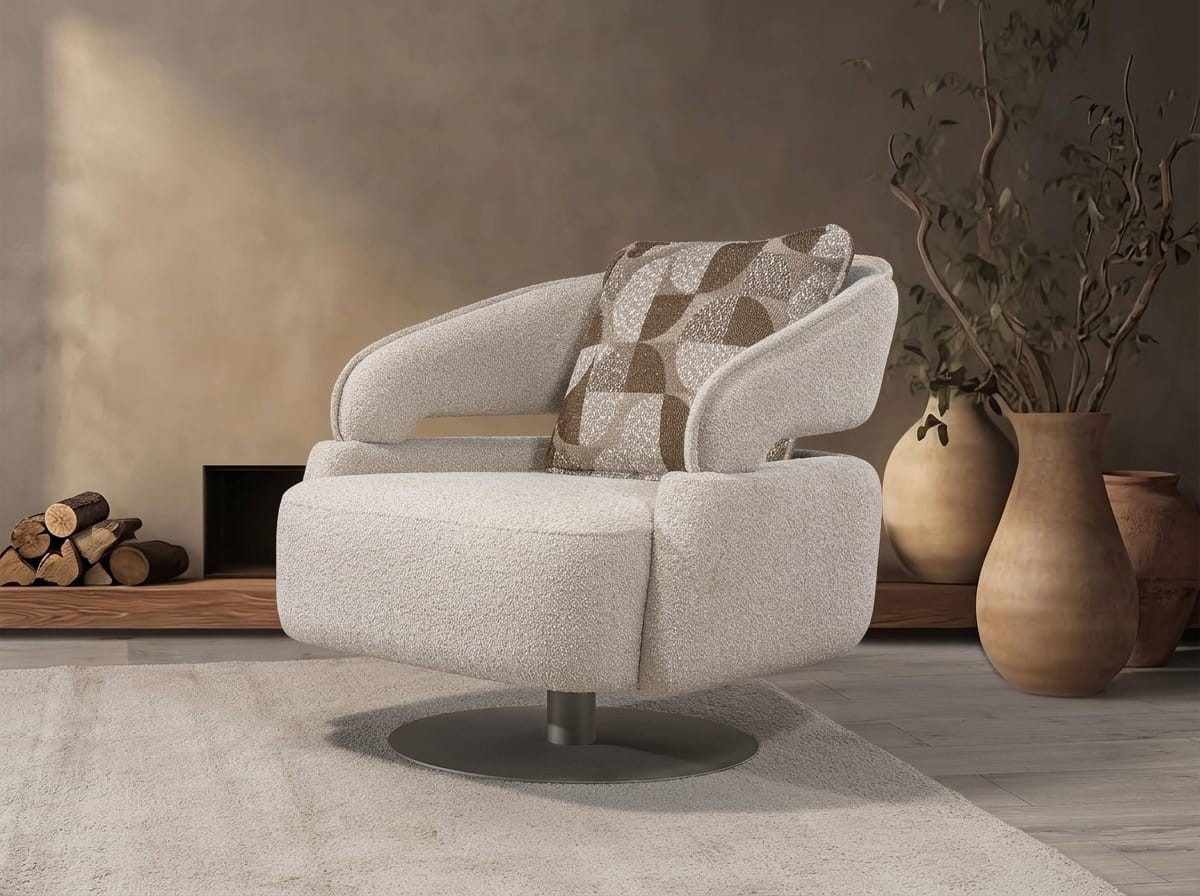Xlmoebel Loungesessel Moderner Loungesessel mit bequemen Armlehnen in Beige (1-St., Loungesessel), Made in Europa
