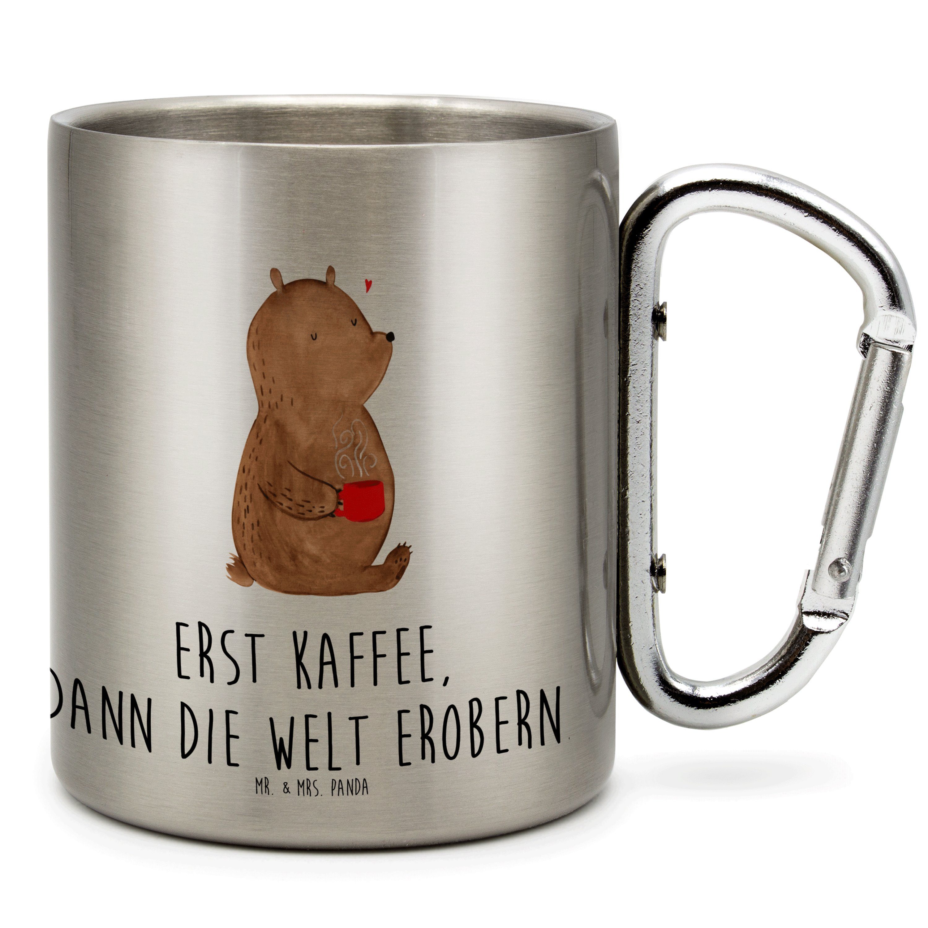 Mr. & Mrs. Panda Tasse Bär Kaffee, Thermobecher, Transparent, Coffee, thermotasse, Bären, Mo, Edelstahl, Reisebecher Isolierbecher Bären